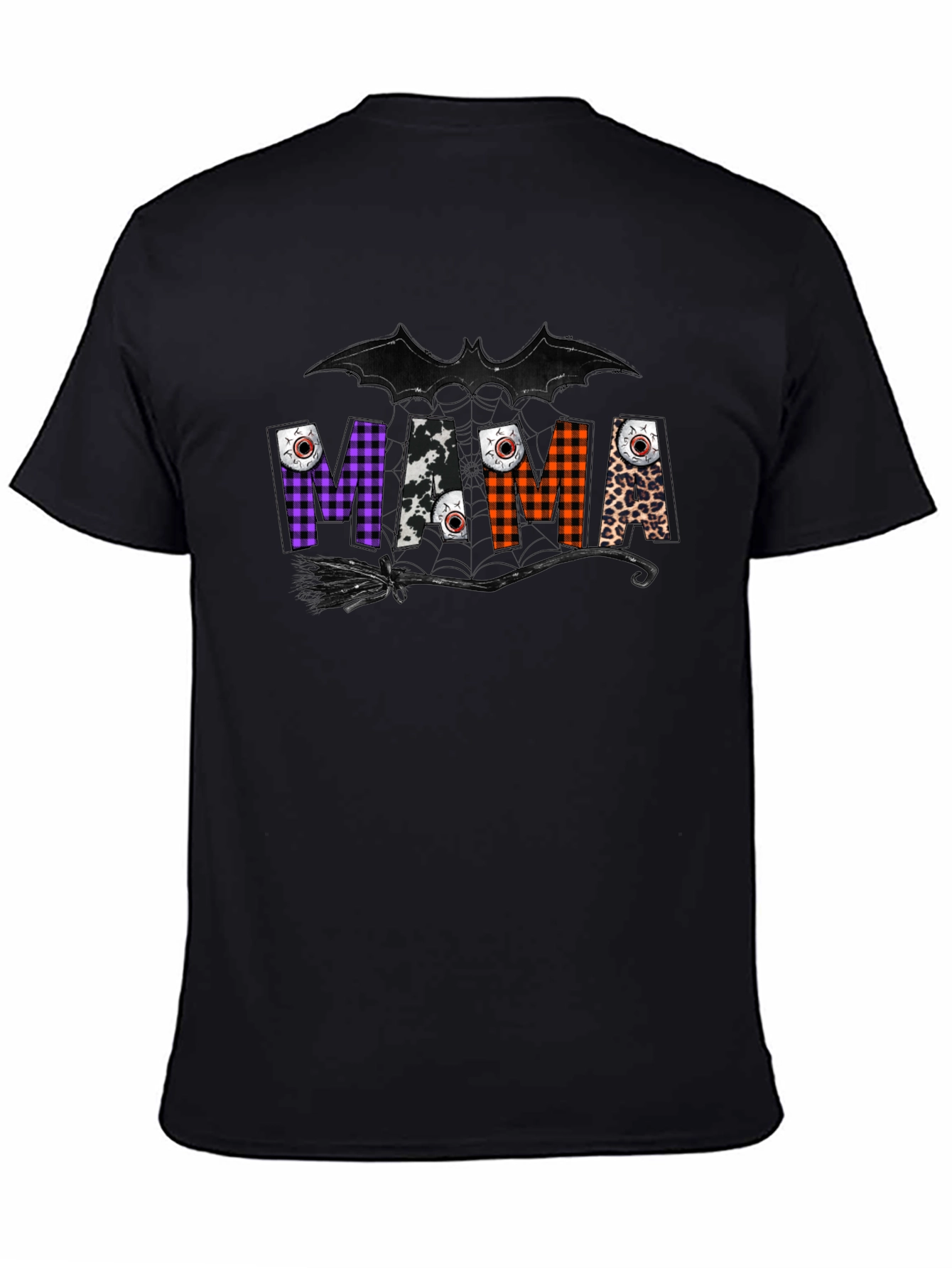 Mama Halloween T-Shirt - Bat & Broom Design