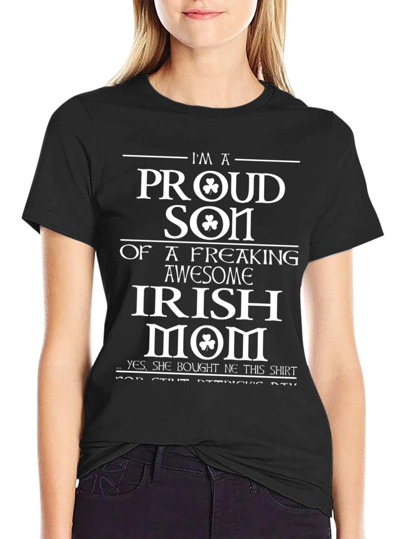 Proud Irish Mom Son T-Shirt - Black