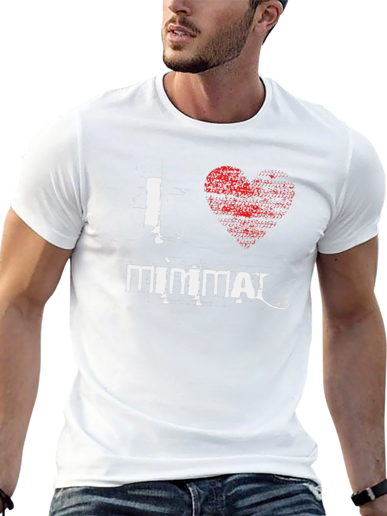 I Heart Minimal Black T-Shirt Graphic Tee
