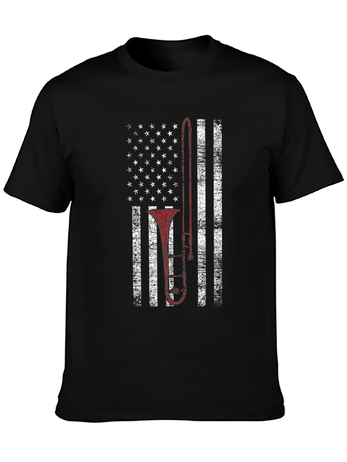 Trombone American Flag Patriotic T-Shirt