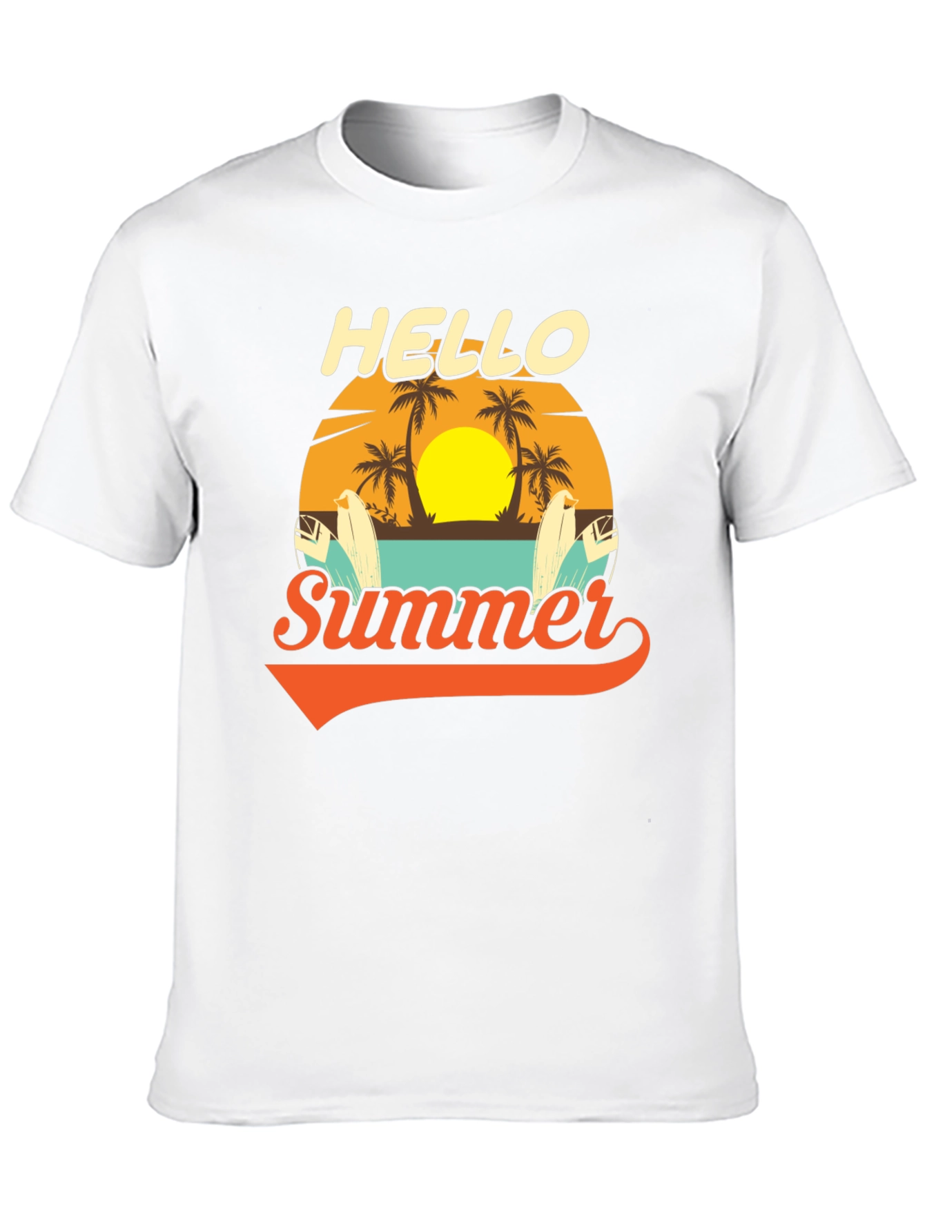 Hello Summer Graphic Tee - Beach Vacation Ready!