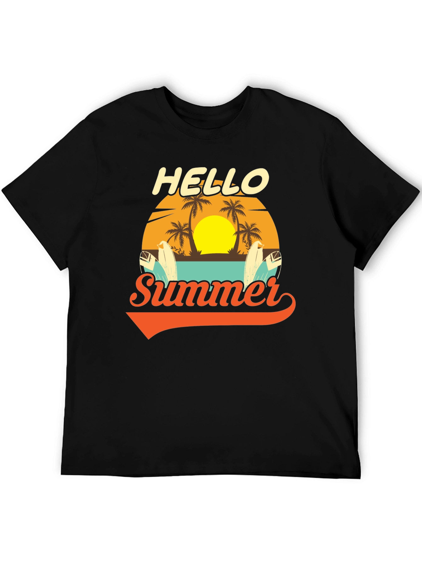Hello Summer Graphic Tee - Beach Vacation Ready!