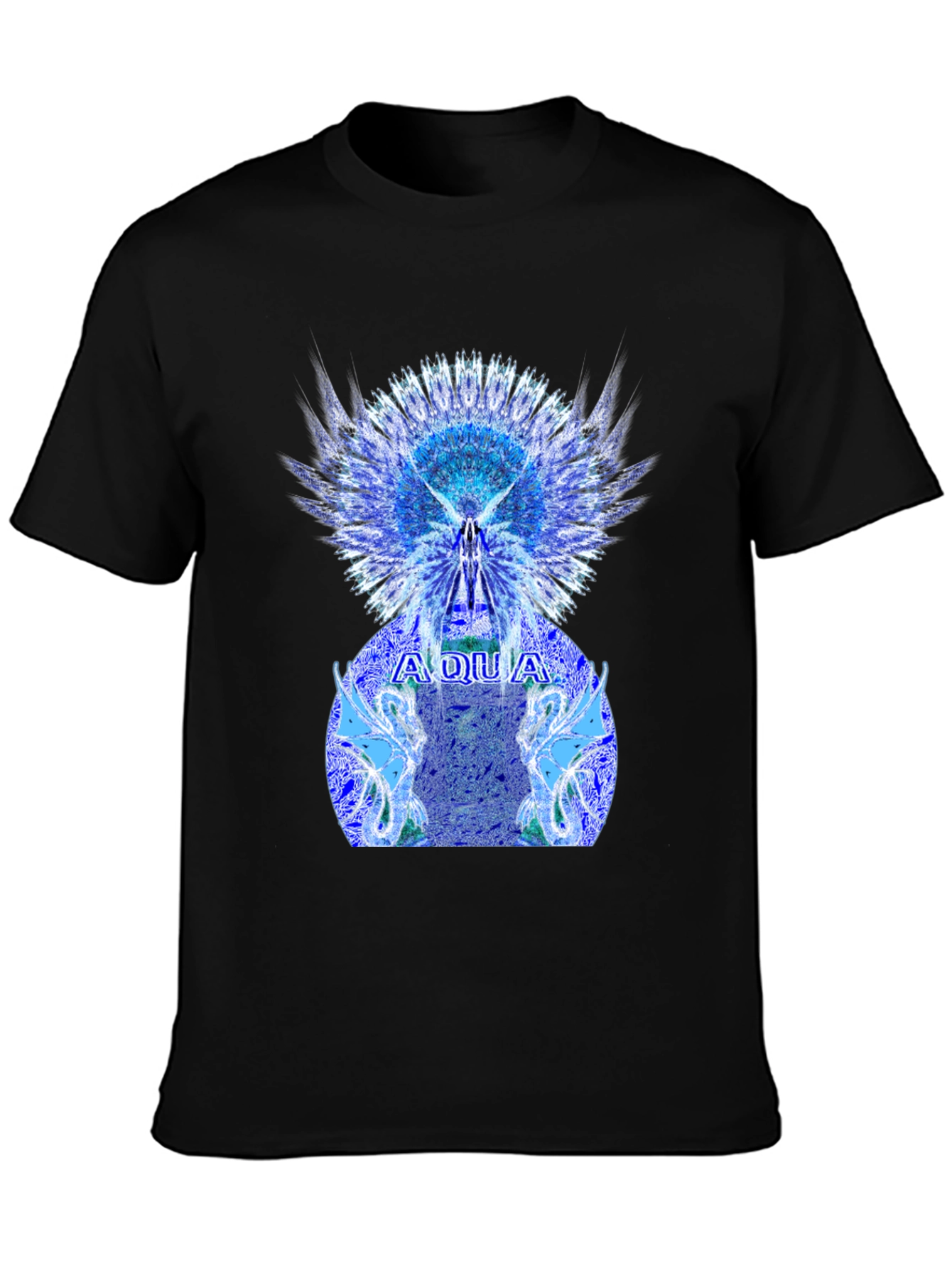 Aqua Graphic Print Mens T-Shirt