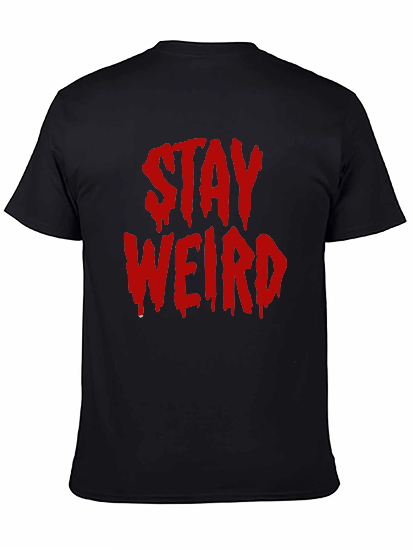 Stay Weird Graphic Tee - Black Cotton Blend