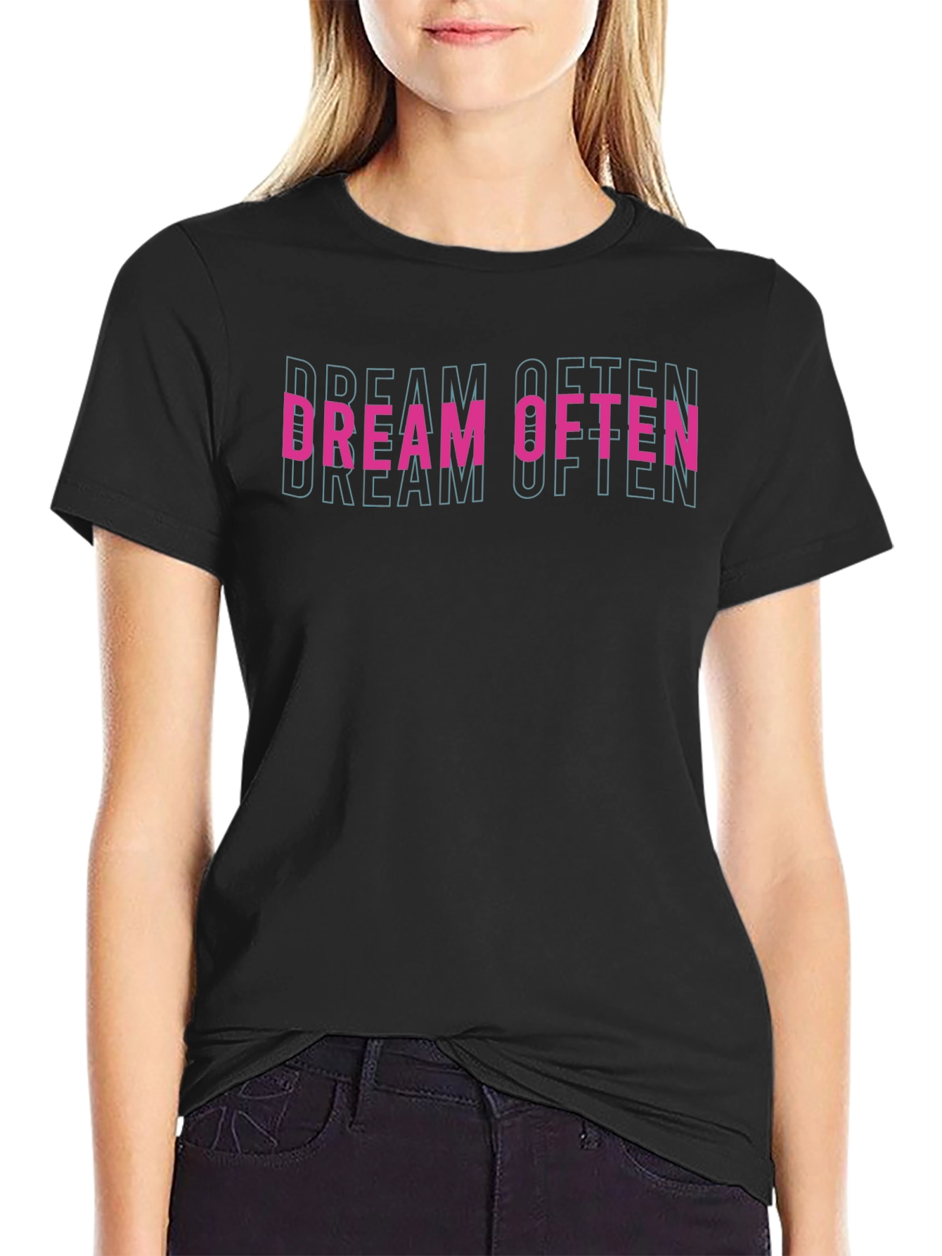 Dream Often Graphic Tee - Black