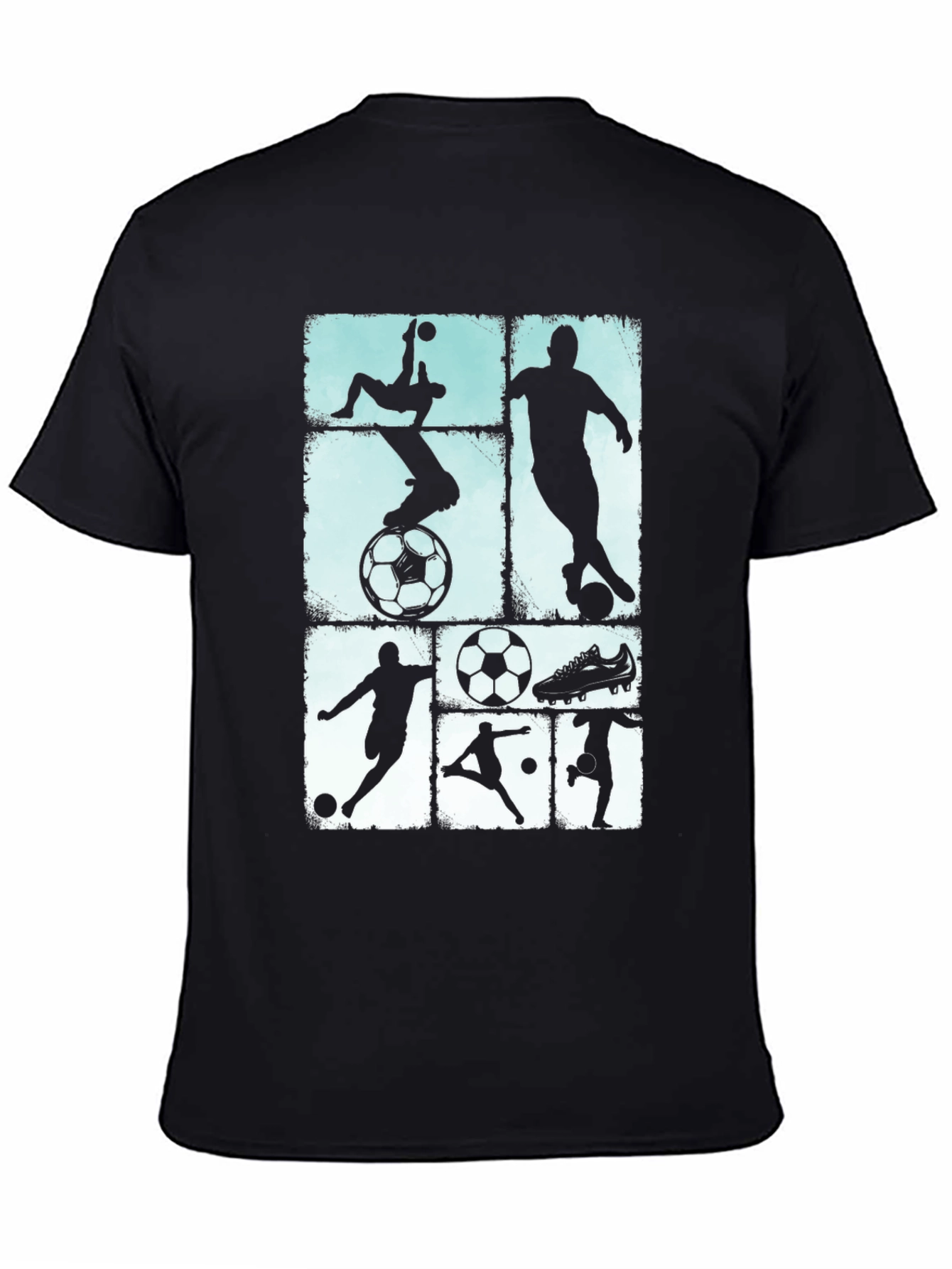 Soccer Silhouettes Black Graphic Tee
