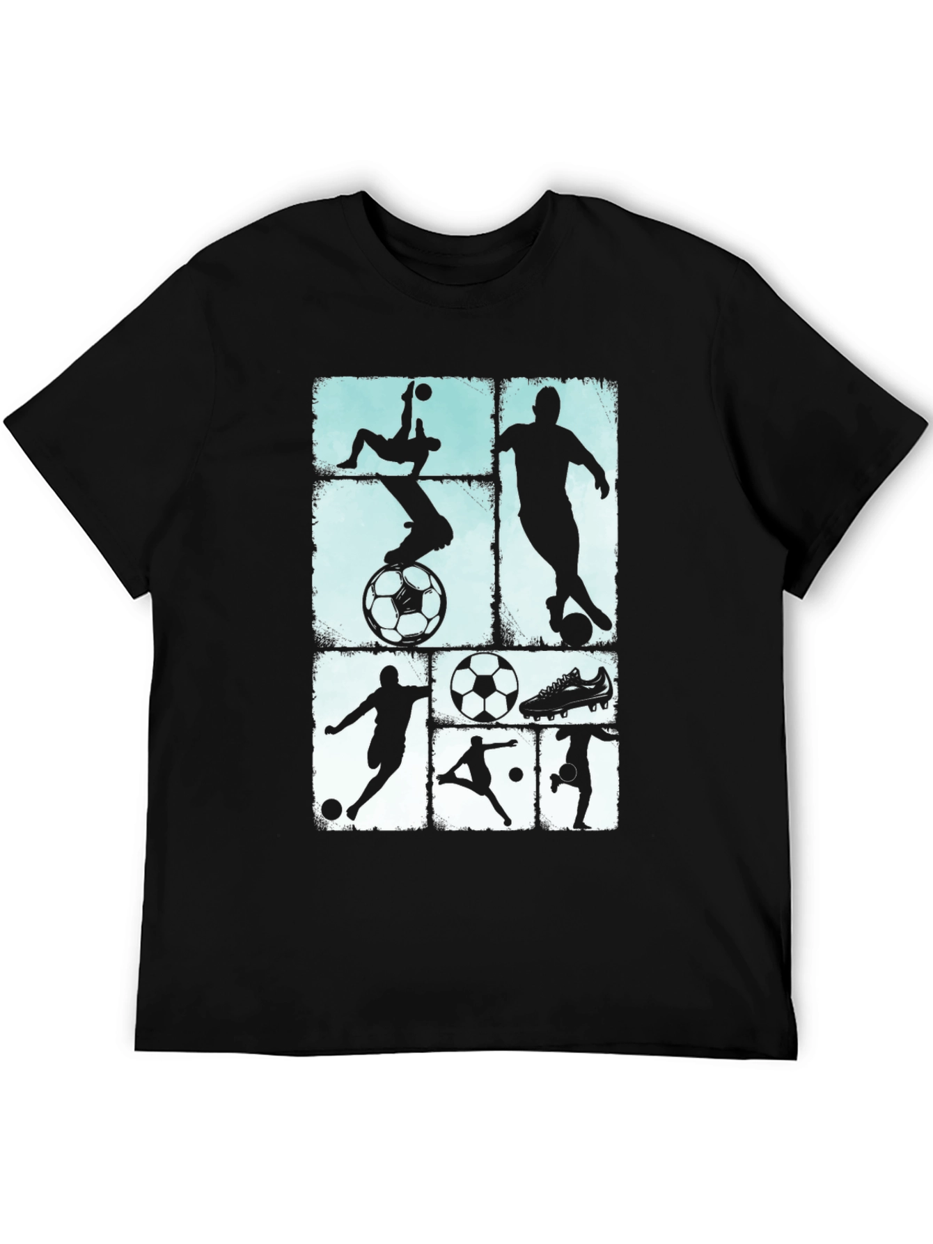 Soccer Silhouettes Black Graphic Tee