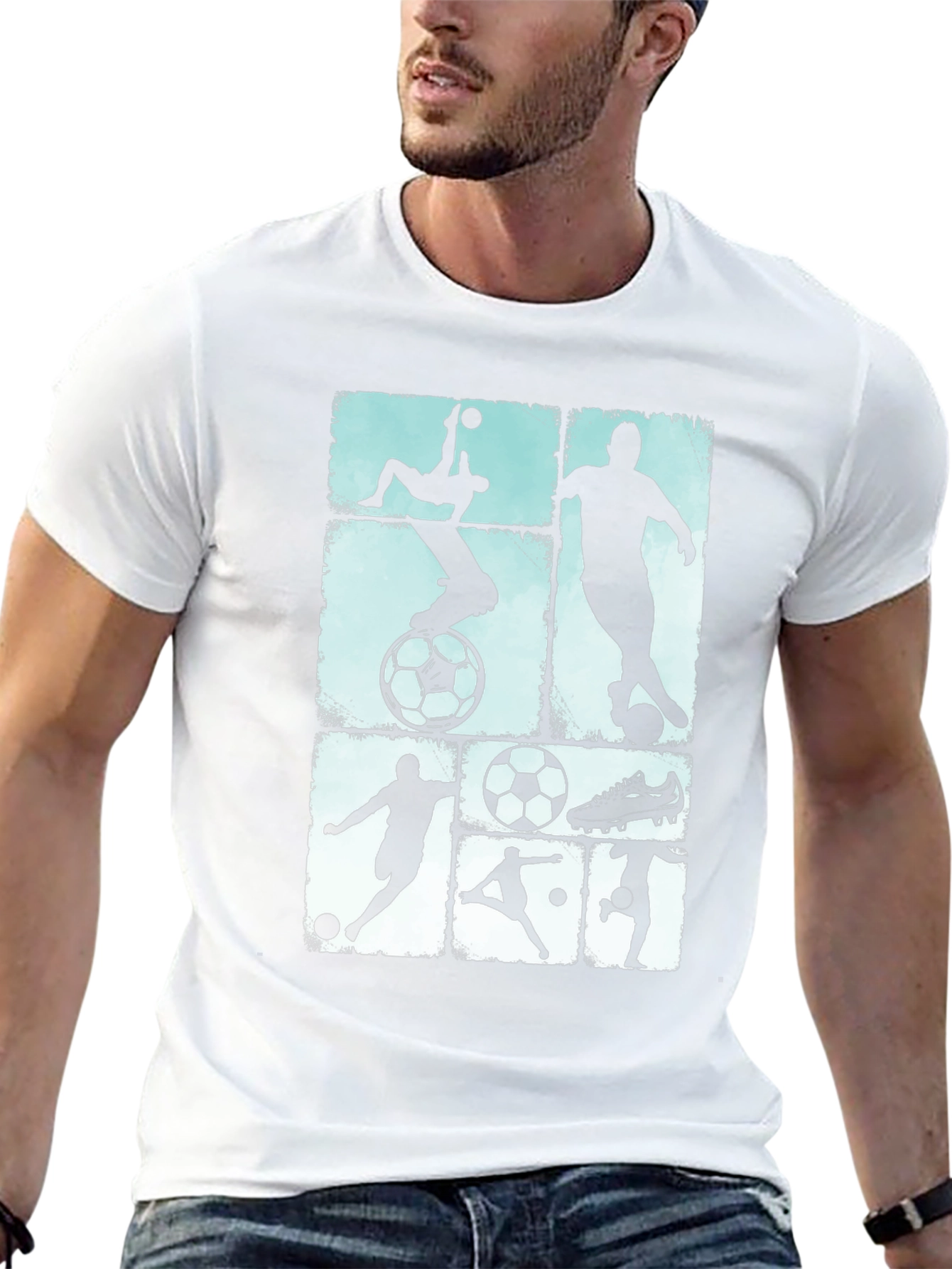Soccer Silhouettes Black Graphic Tee