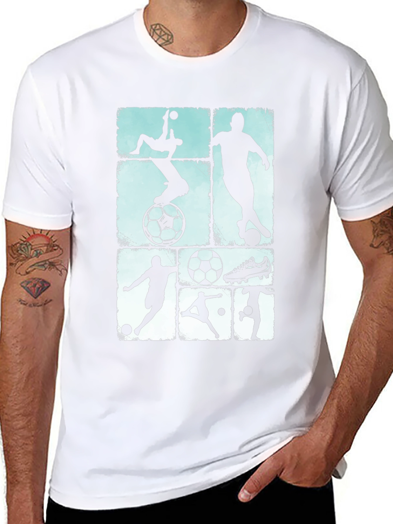 Soccer Silhouettes Black Graphic Tee