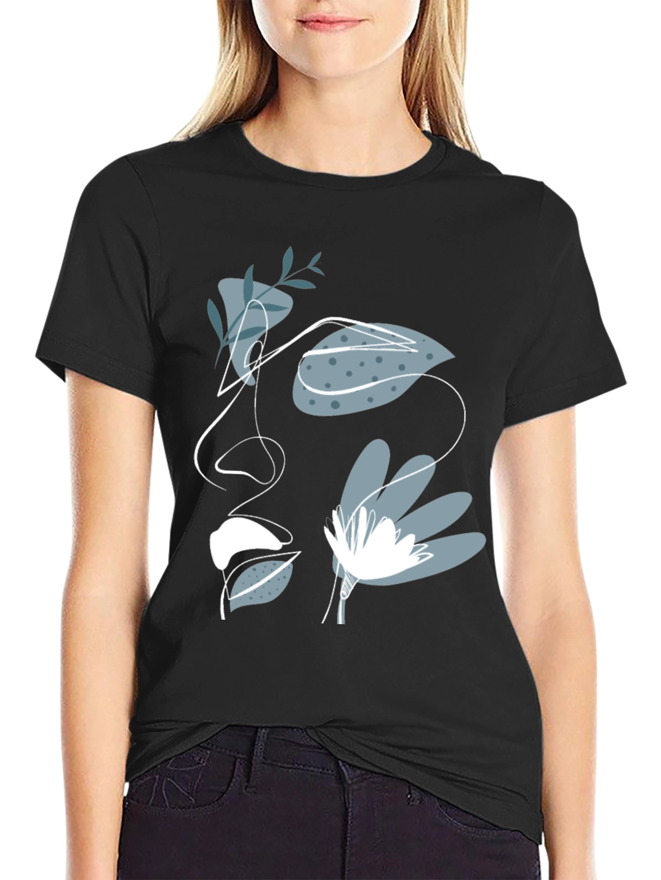 Abstract Face Graphic Tee - Modern Artistic T-Shirt