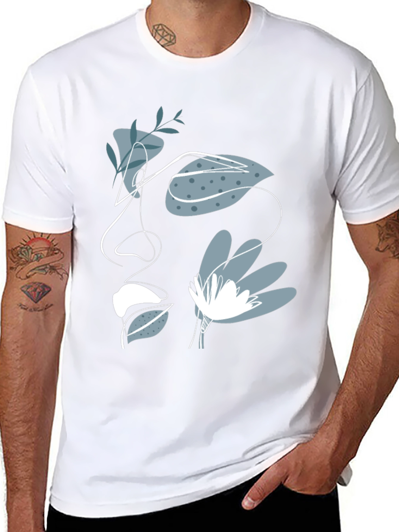 Abstract Face Graphic Tee - Modern Artistic T-Shirt