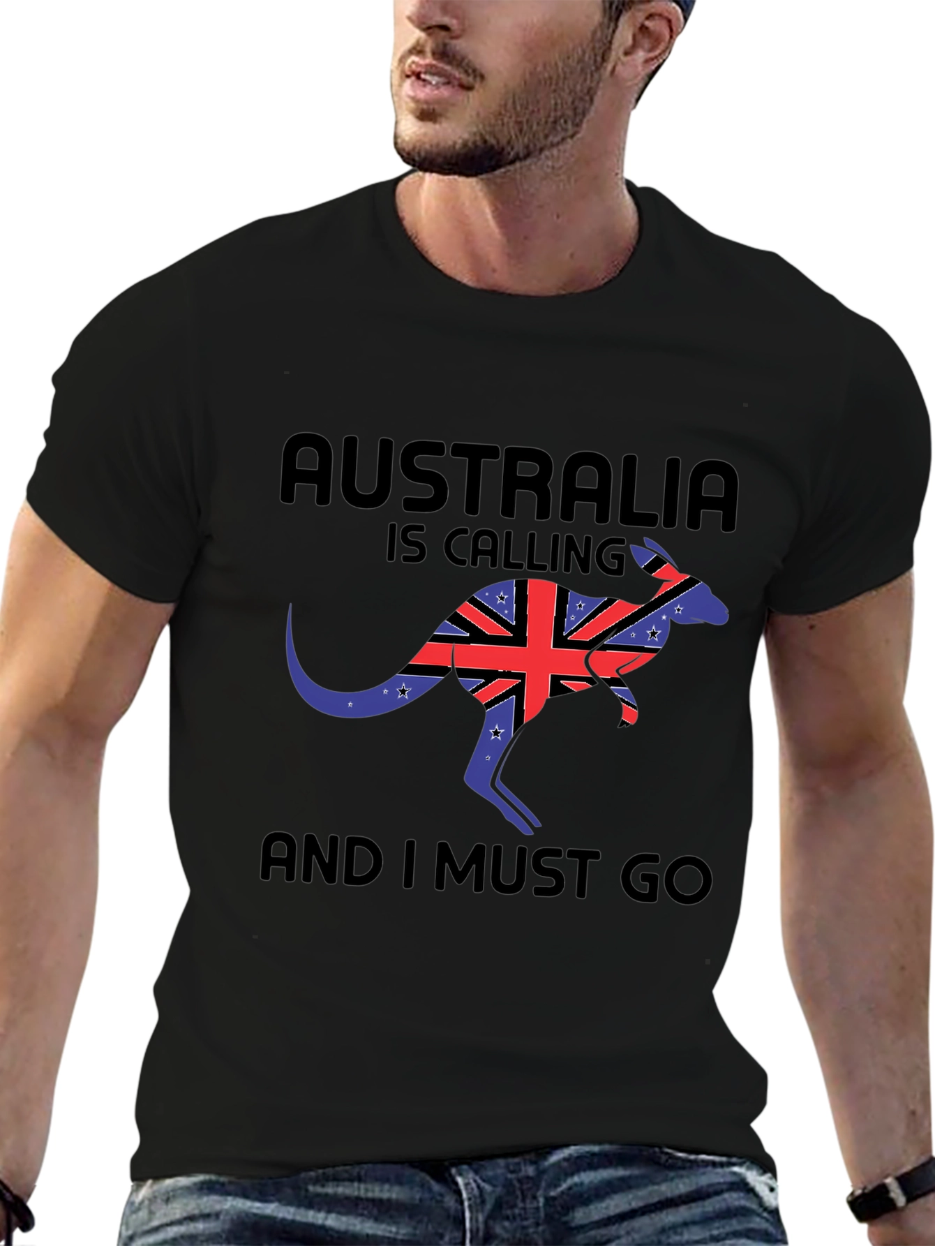 Australia Calling Black T-Shirt