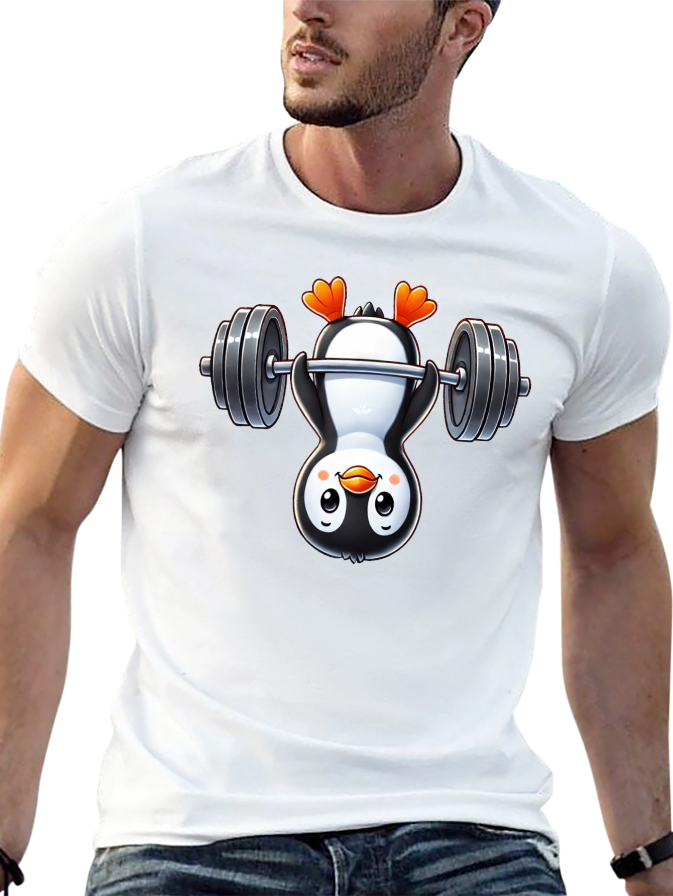Penguin Gymnast T-Shirt - Black Cotton Tee