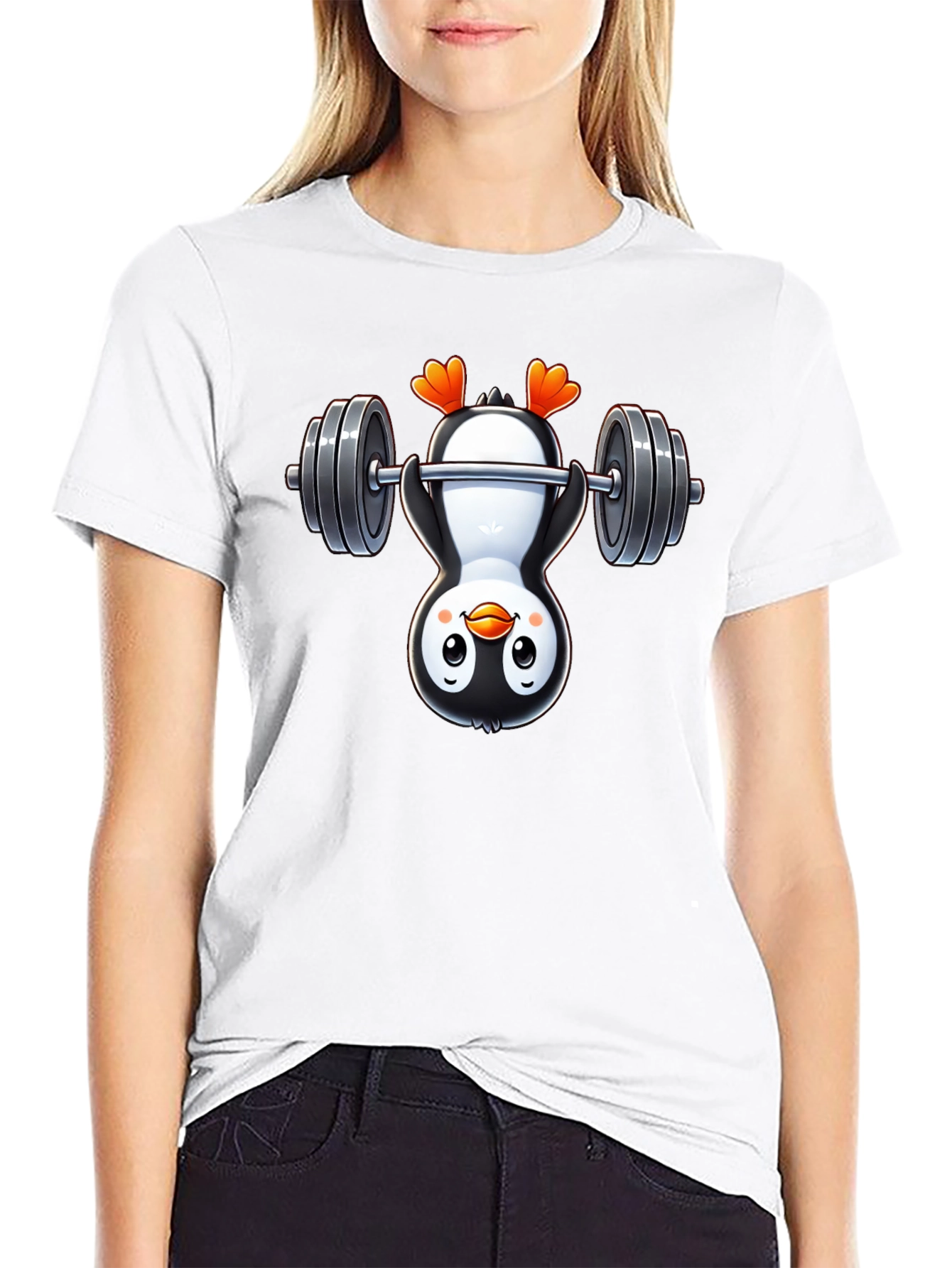 Penguin Gymnast T-Shirt - Black Cotton Tee