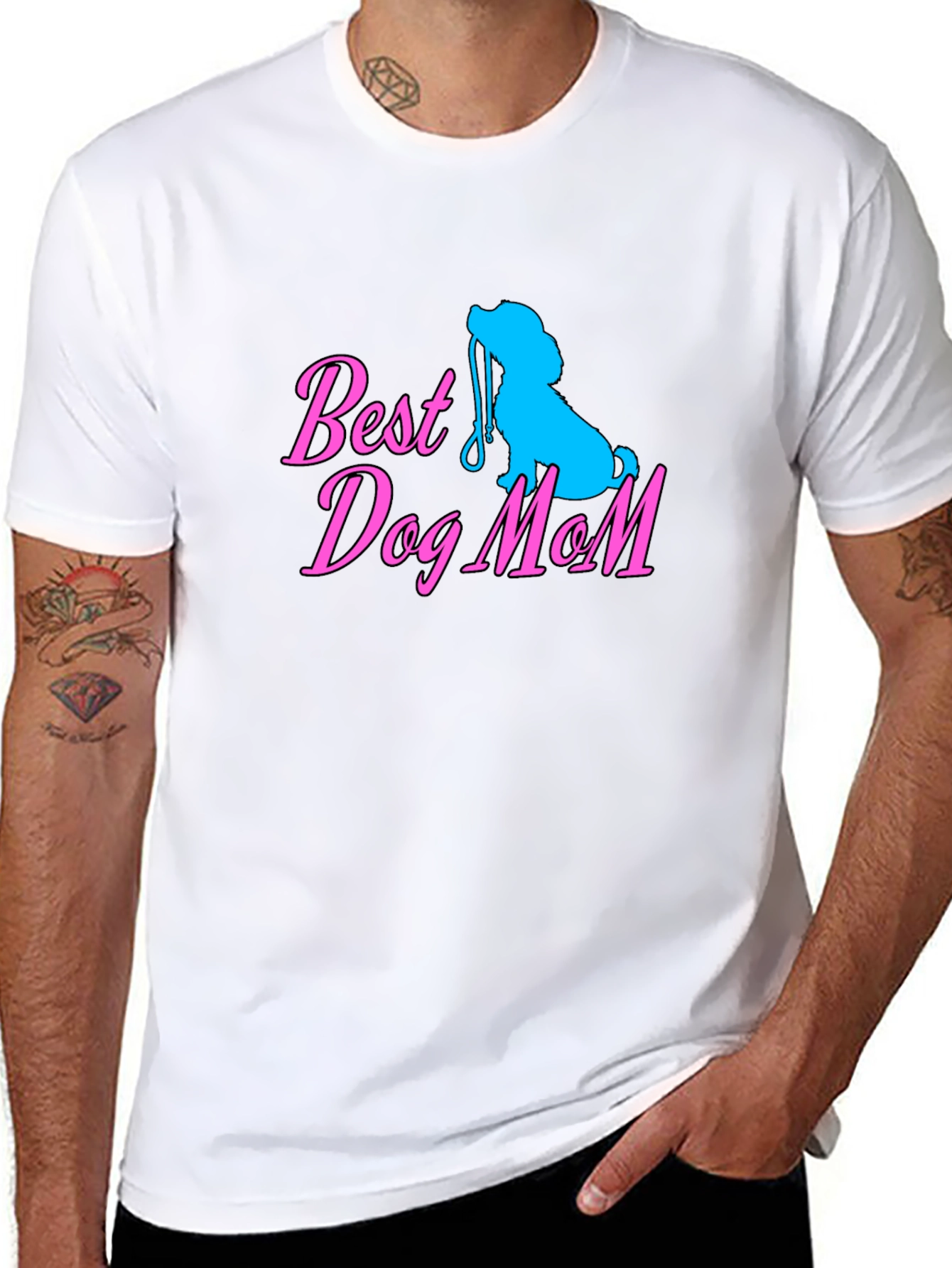 Best Dog Mom Black T-Shirt Cute Dog Lover Tee