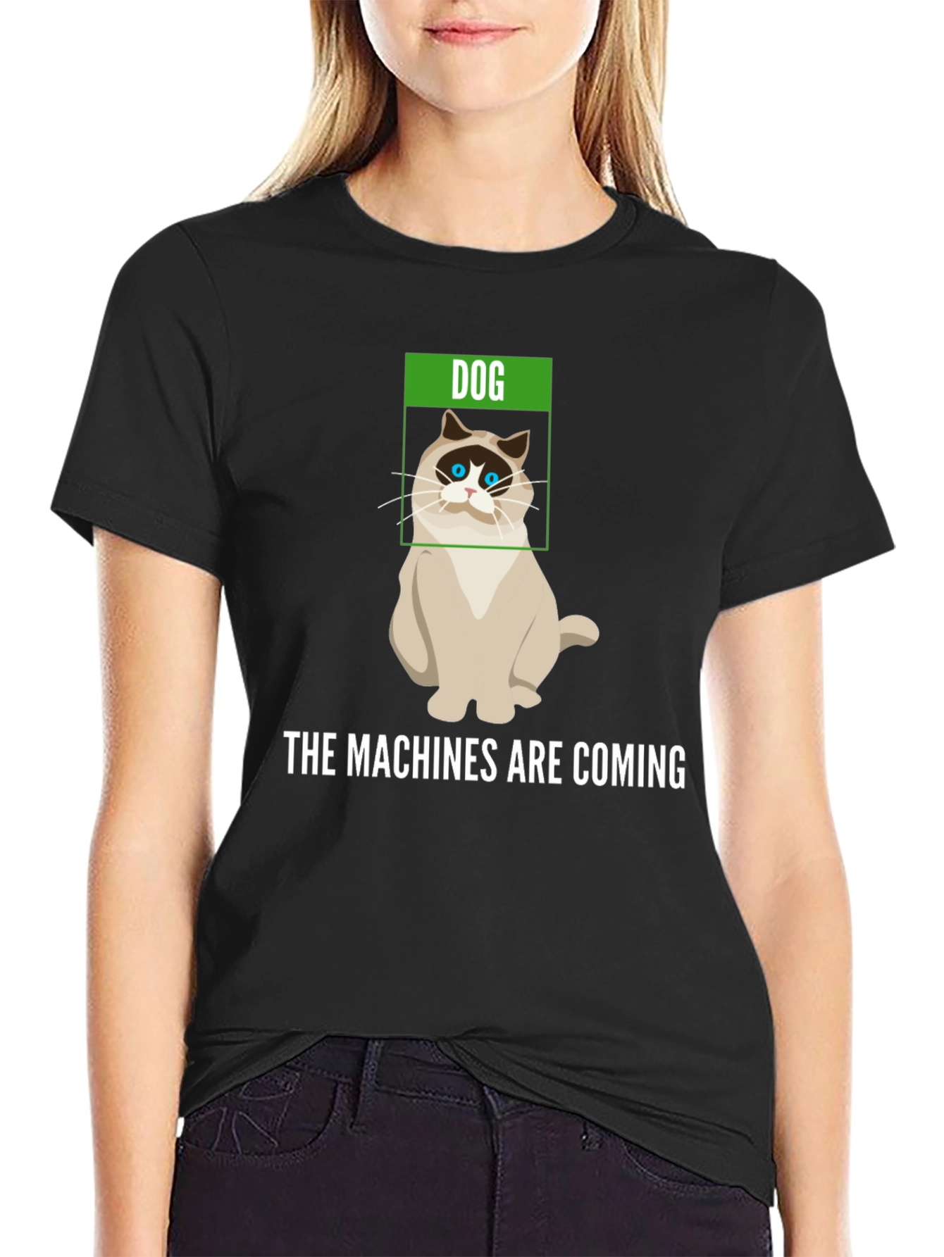 Humorous The Machines are Coming Cat T-Shirt