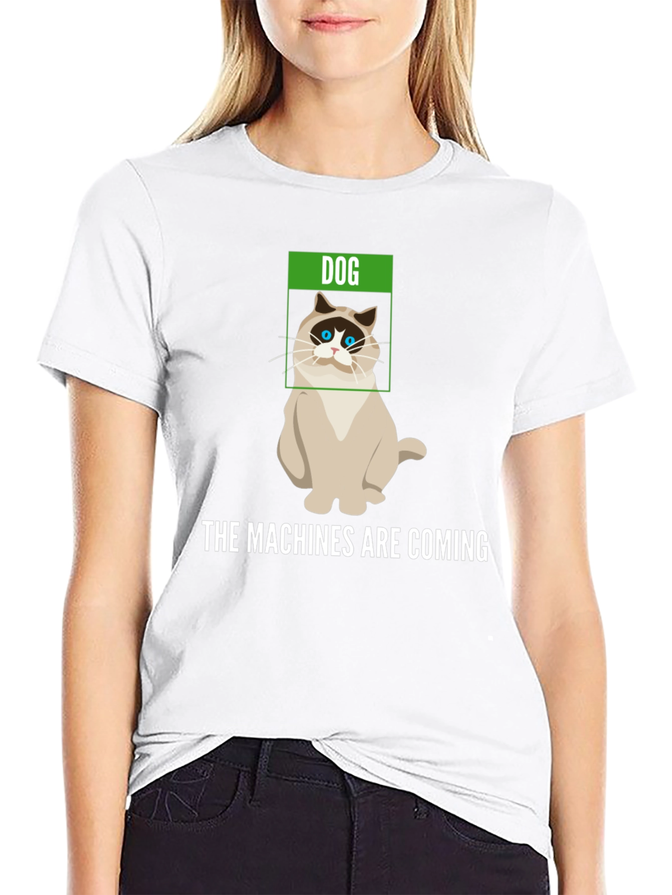 Humorous The Machines are Coming Cat T-Shirt