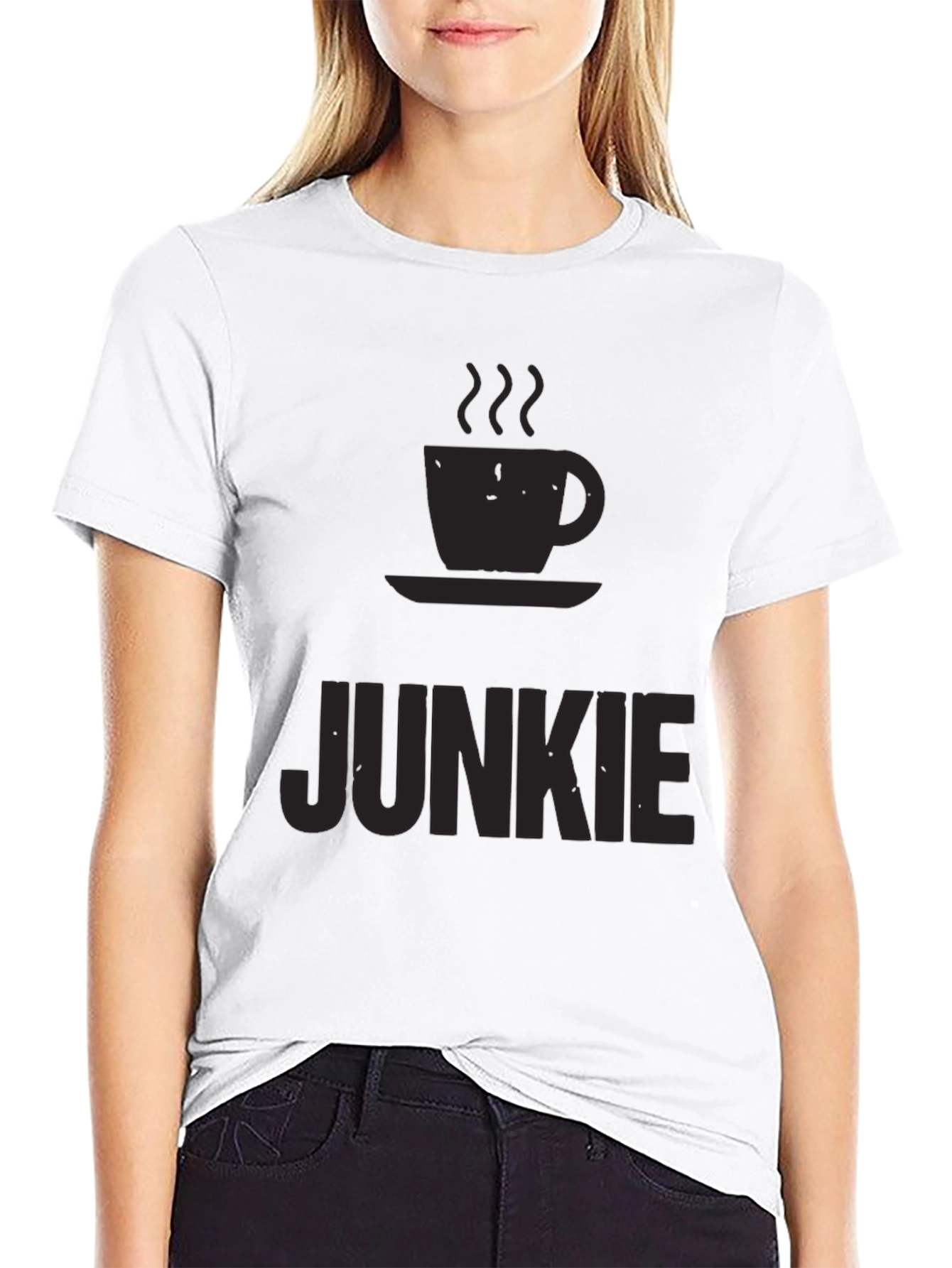 Coffee Junkie Black T-Shirt - Caffeine Lover Tee