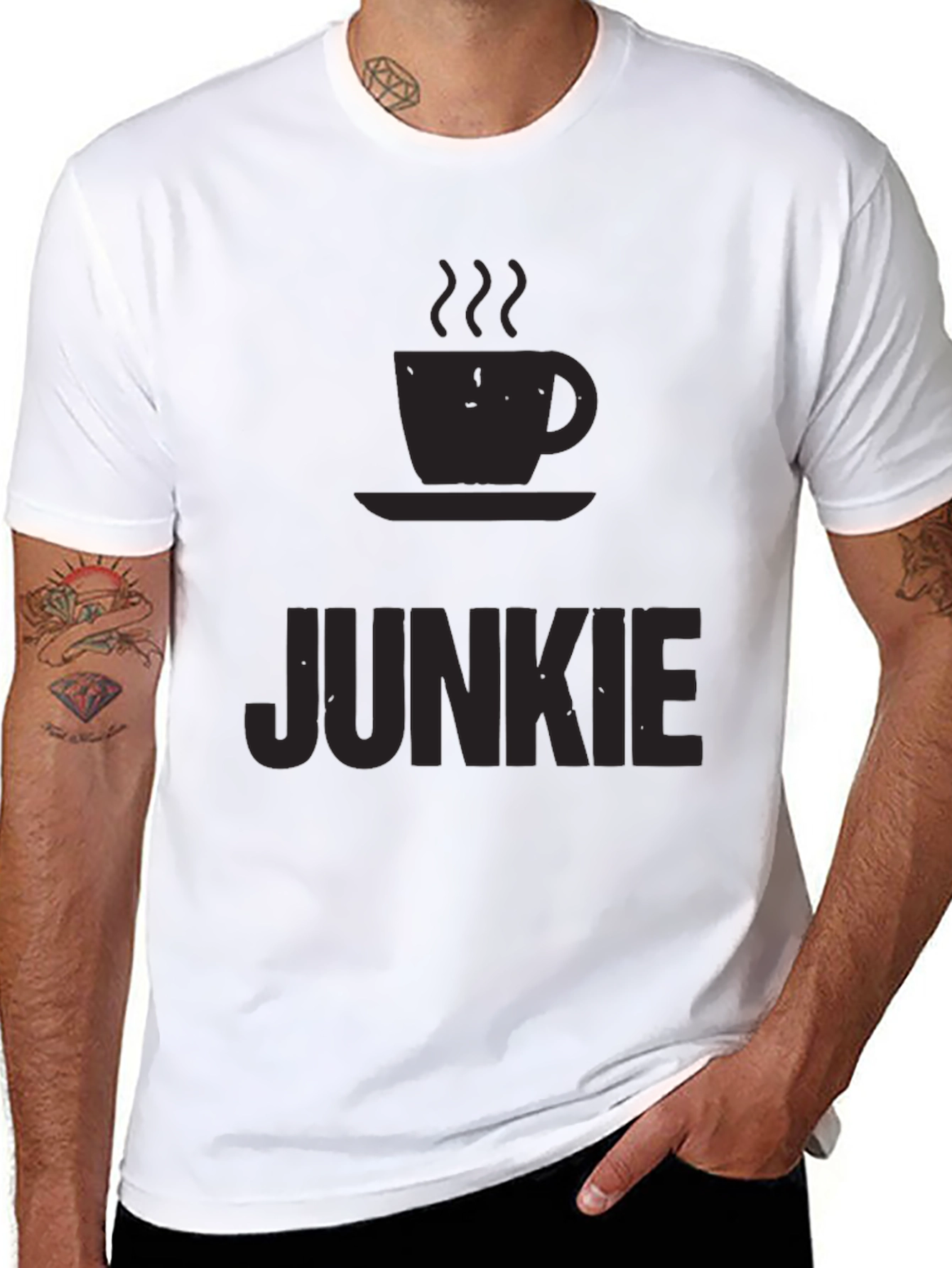Coffee Junkie Black T-Shirt - Caffeine Lover Tee