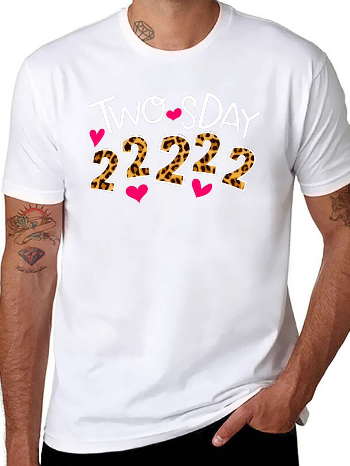 Twosday 2-22-22 Leopard Print Graphic Tee