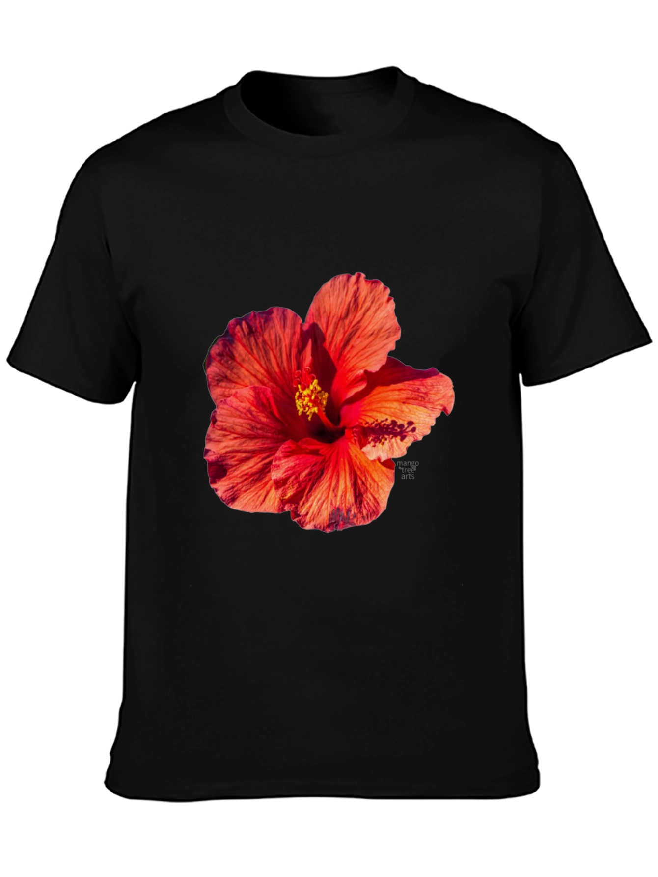 Floral Print Tee - Tropical Hibiscus T-Shirt