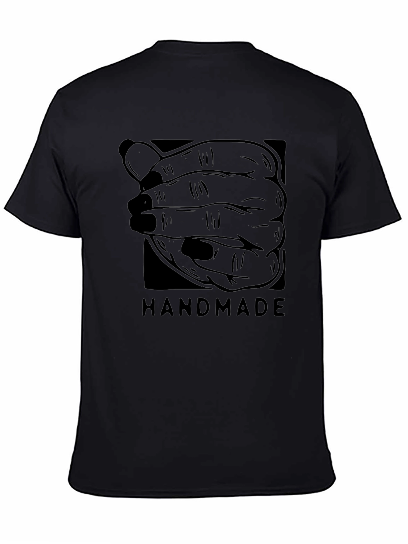 Handmade Graphic Tee - Black Cotton