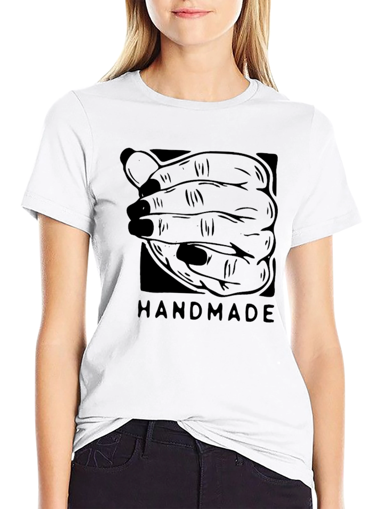 Handmade Graphic Tee - Black Cotton