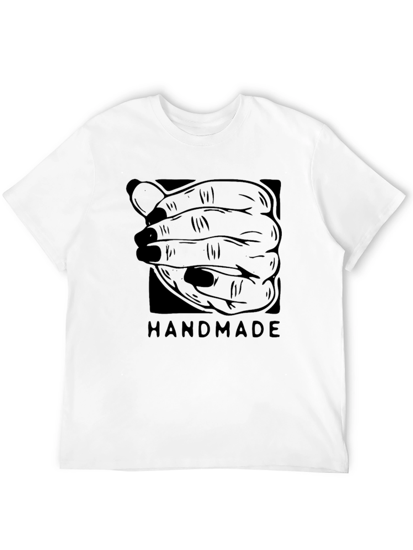 Handmade Graphic Tee - Black Cotton