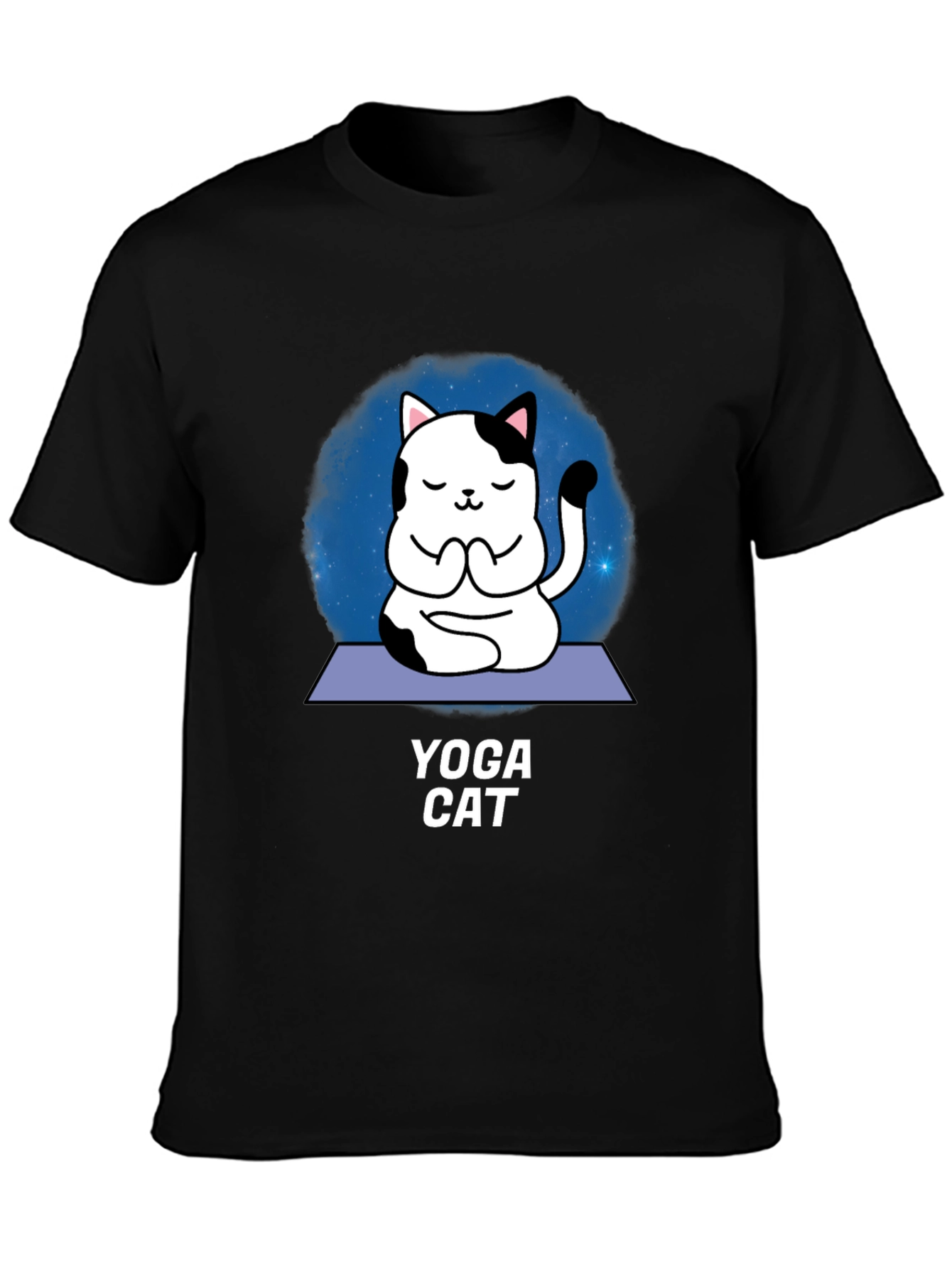 Yoga Cat Graphic T-Shirt - Meditating Feline Tee