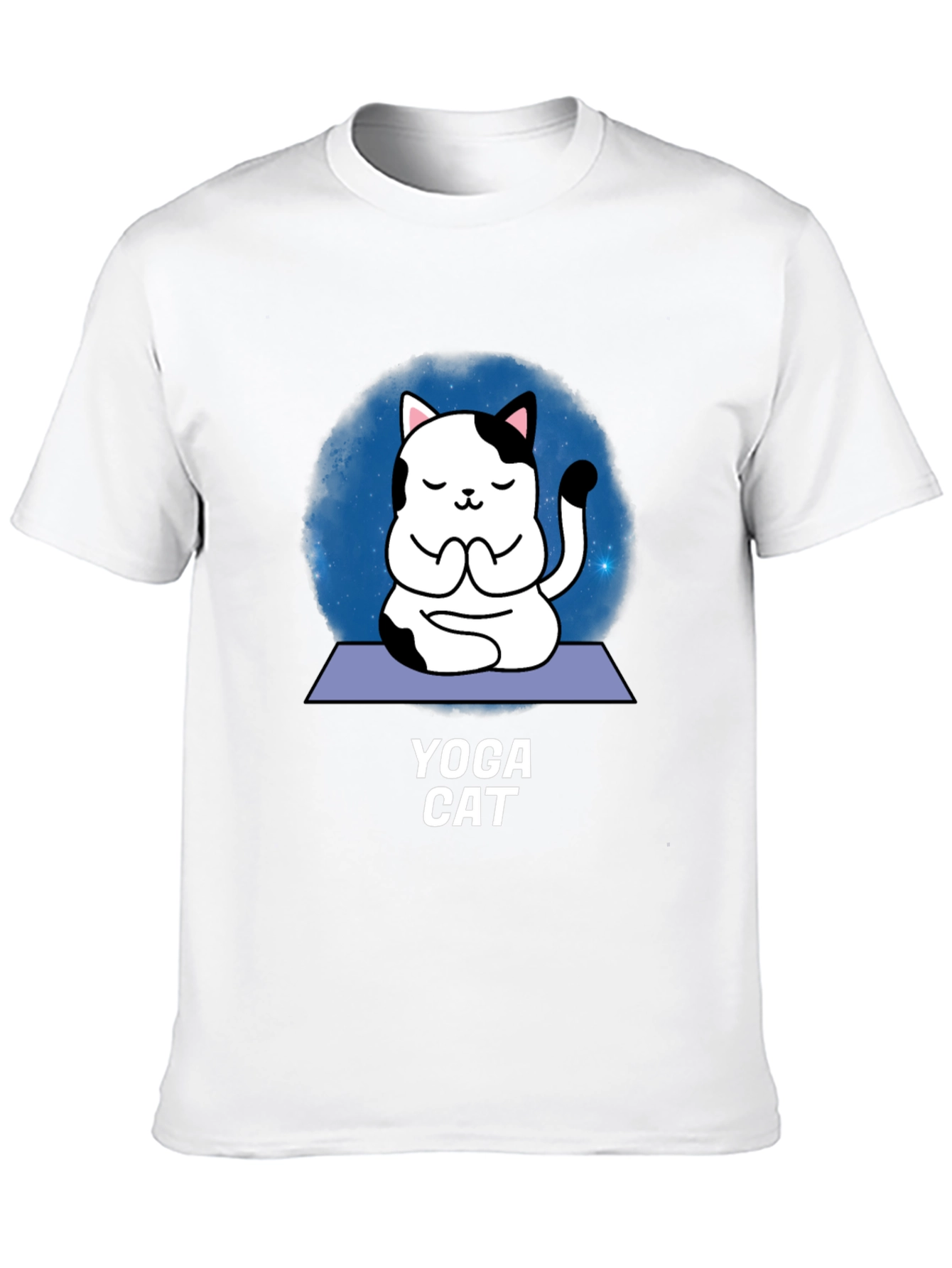 Yoga Cat Graphic T-Shirt - Meditating Feline Tee