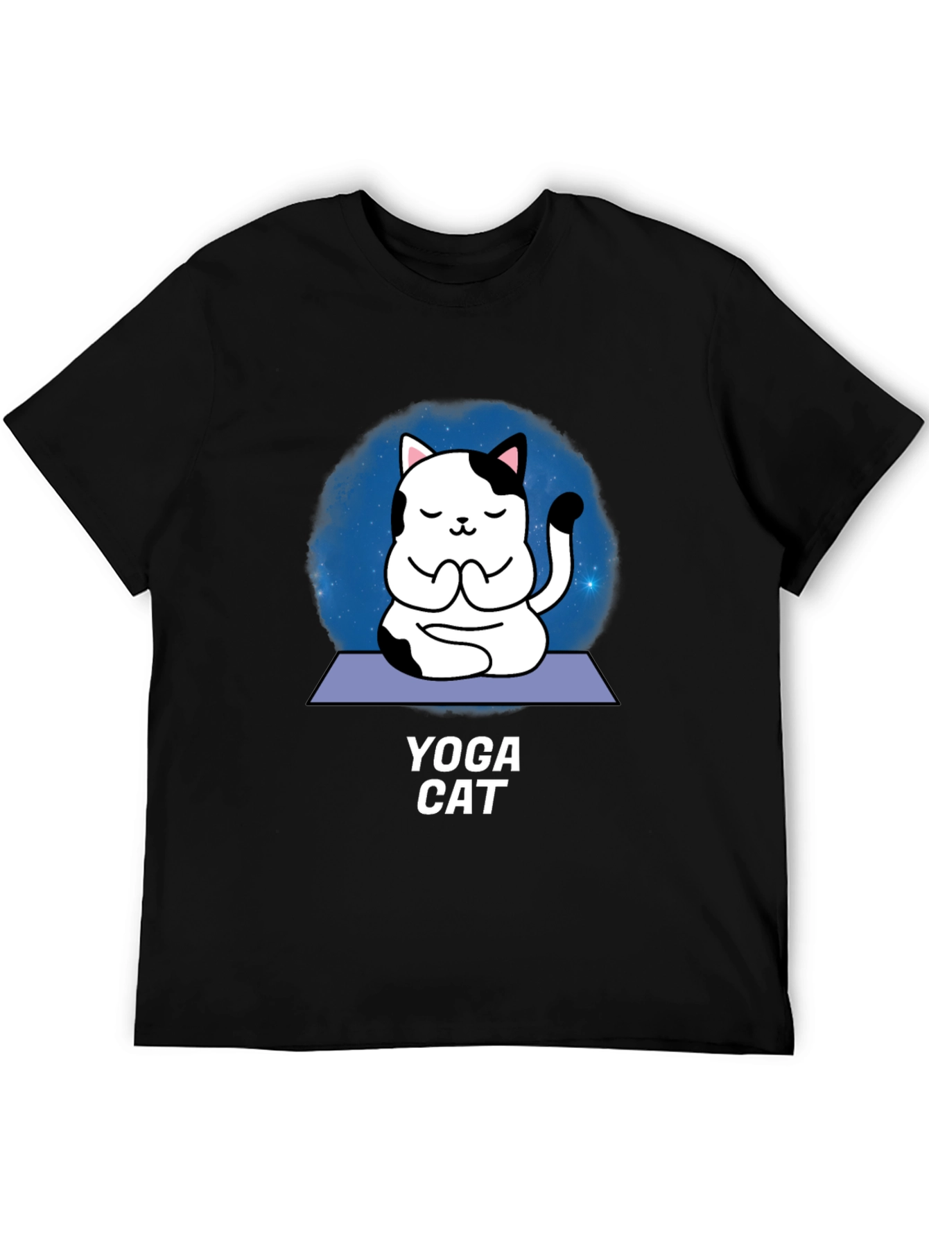 Yoga Cat Graphic T-Shirt - Meditating Feline Tee