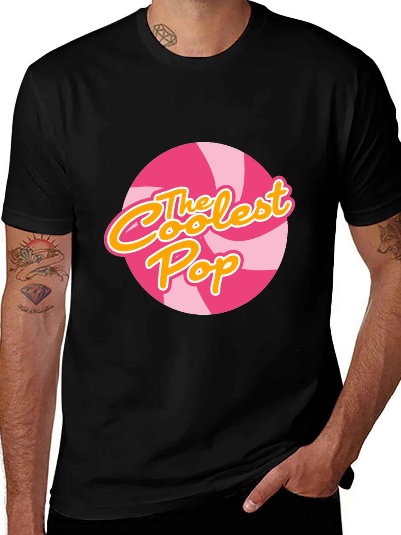 Coolest Pop Graphic T-Shirt - Candy Swirl Design