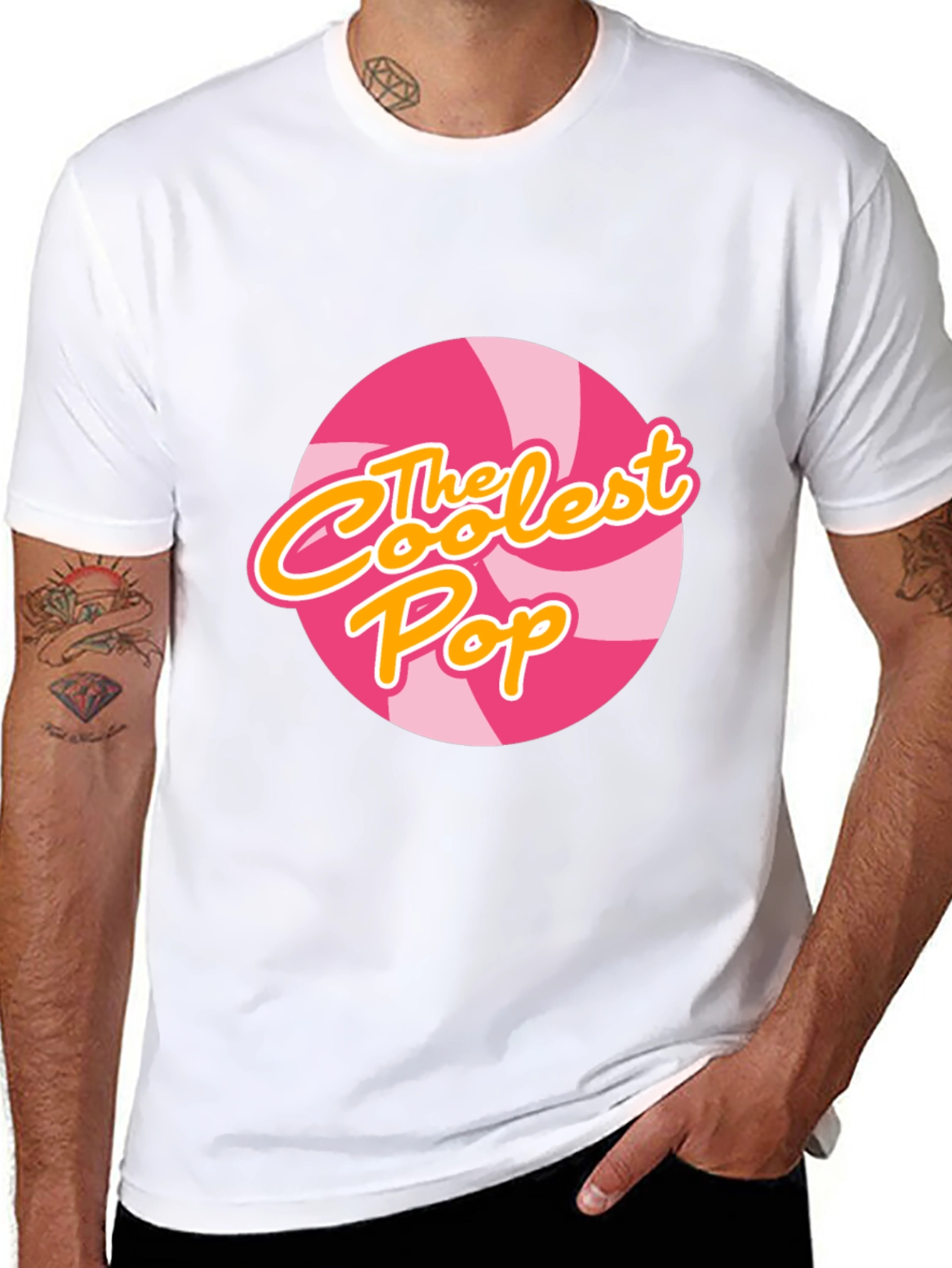 Coolest Pop Graphic T-Shirt - Candy Swirl Design