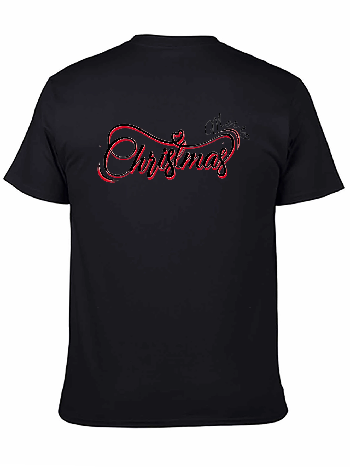 Christmas Script Black T-Shirt