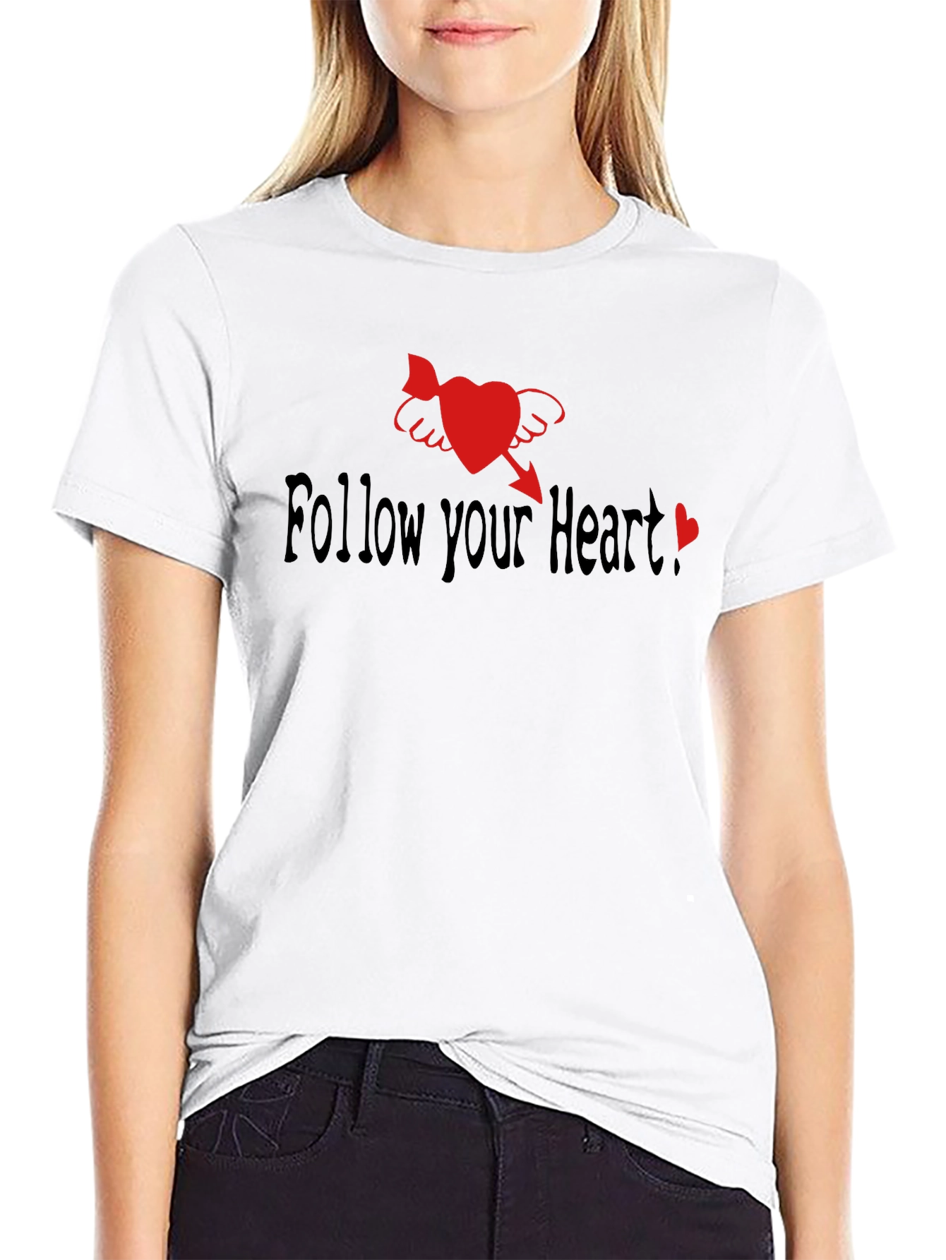 Follow Your Heart Black Graphic Tee