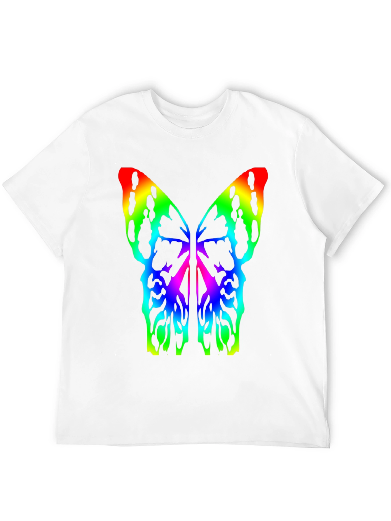 Rainbow Butterfly Wings Black T-Shirt