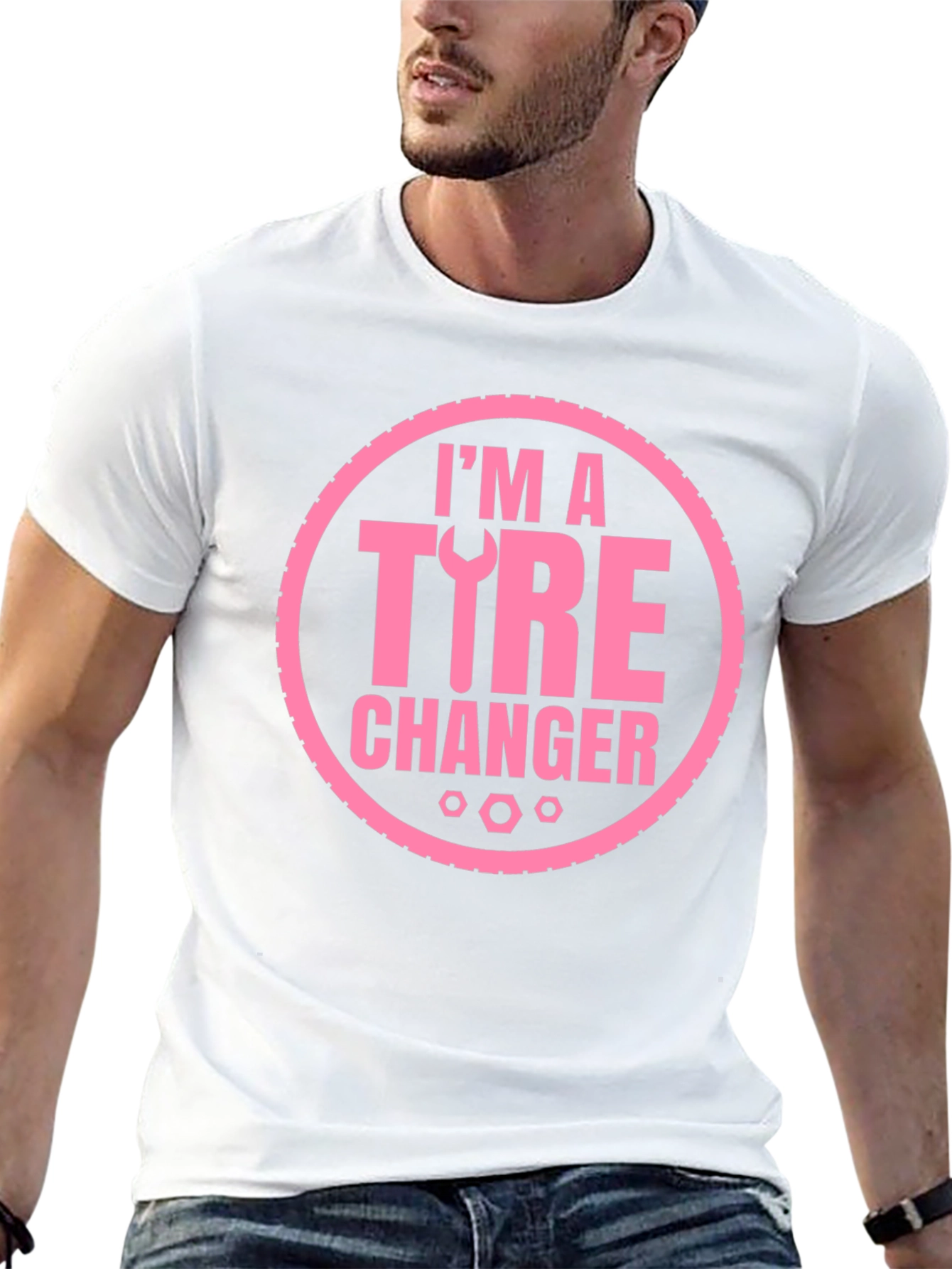 Im A Tire Changer Graphic Tee - Pink Print