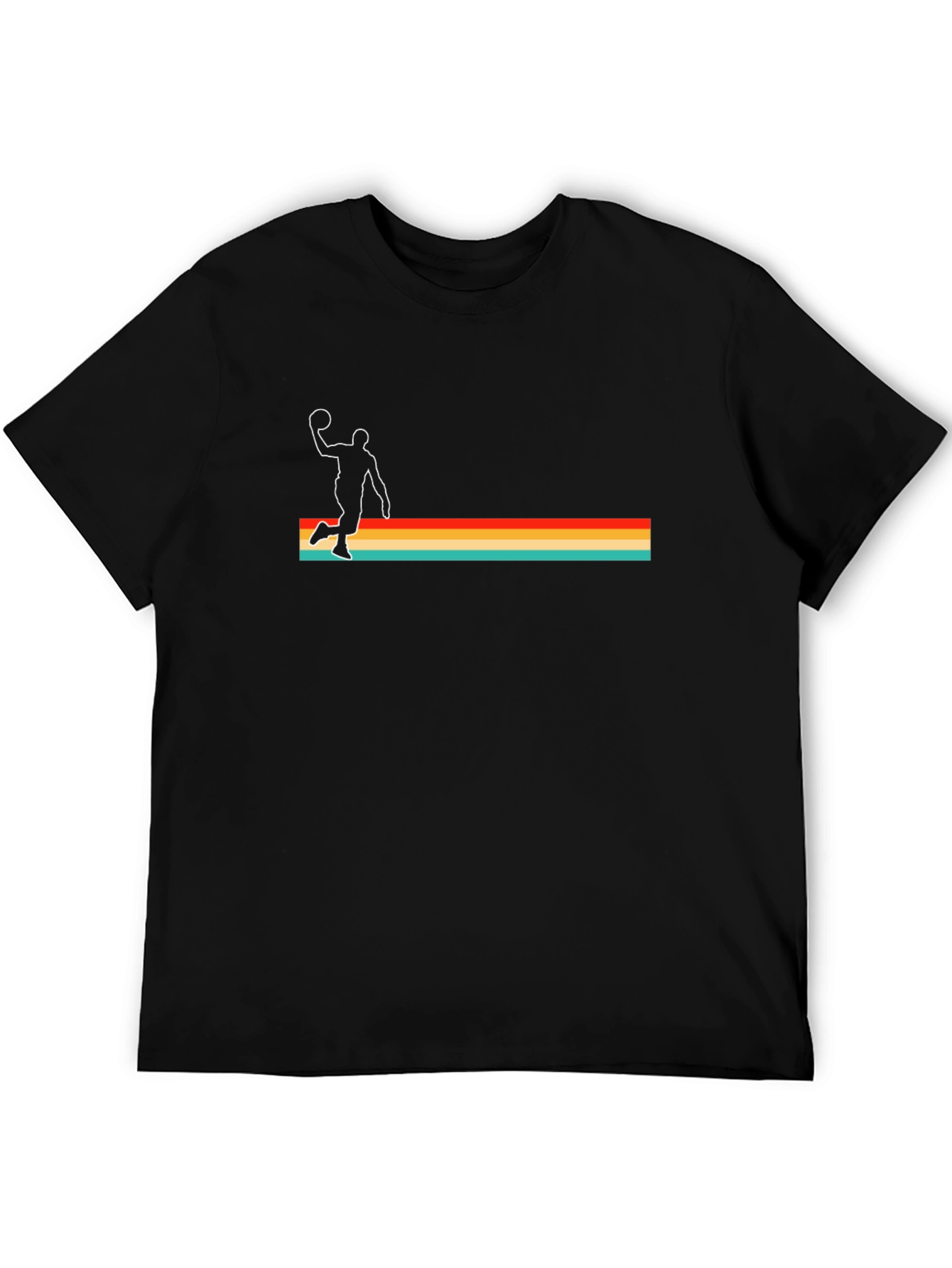 Retro Basketball Graphic Tee - Black
