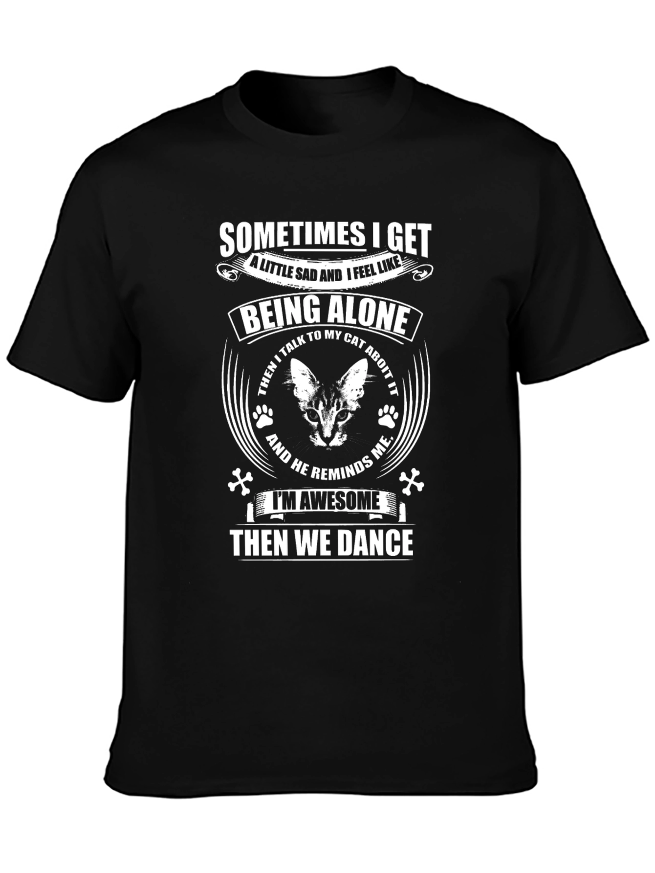 Cat Lover Graphic T-Shirt - Alone But Awesome