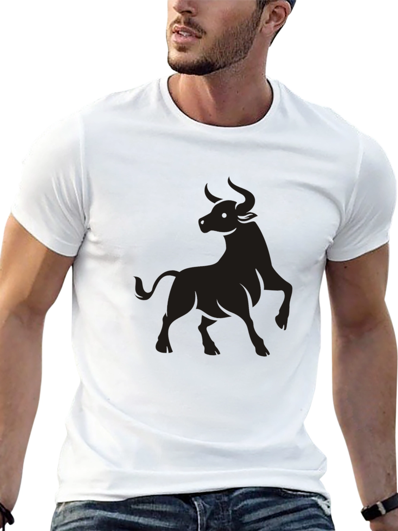 Black Bull Graphic Tee - Stylish Mens T-Shirt
