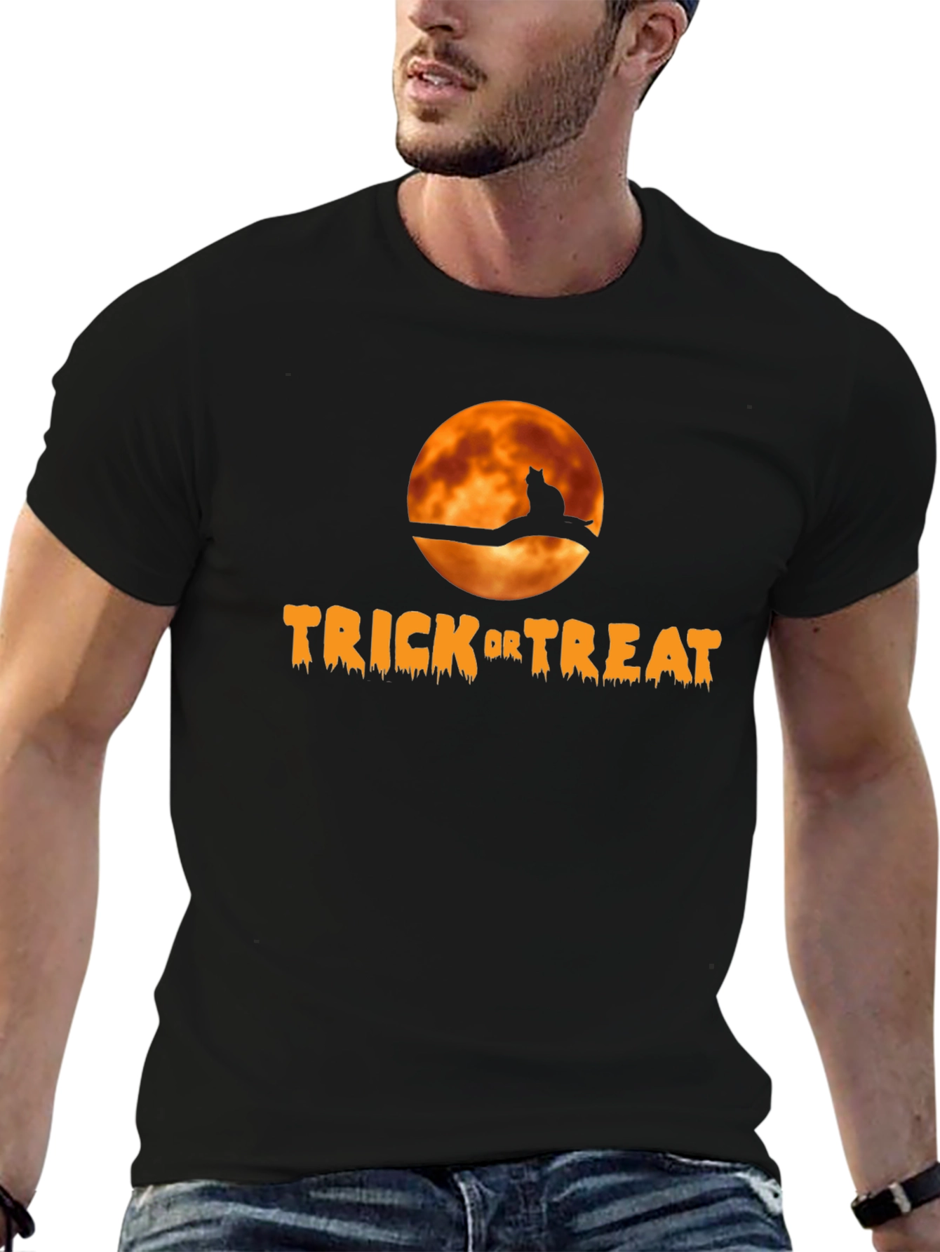 Halloween Trick or Treat Cat T-Shirt