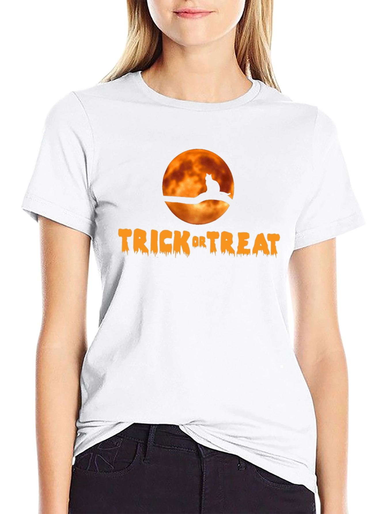 Halloween Trick or Treat Cat T-Shirt