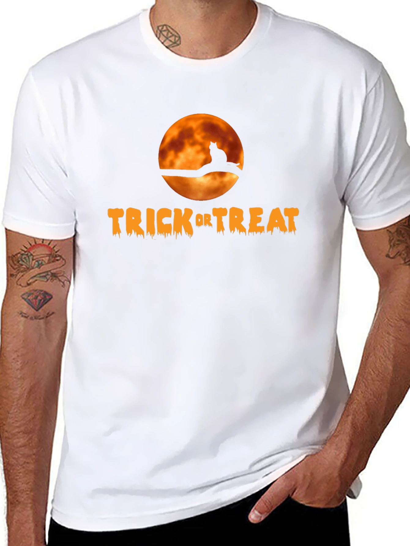 Halloween Trick or Treat Cat T-Shirt