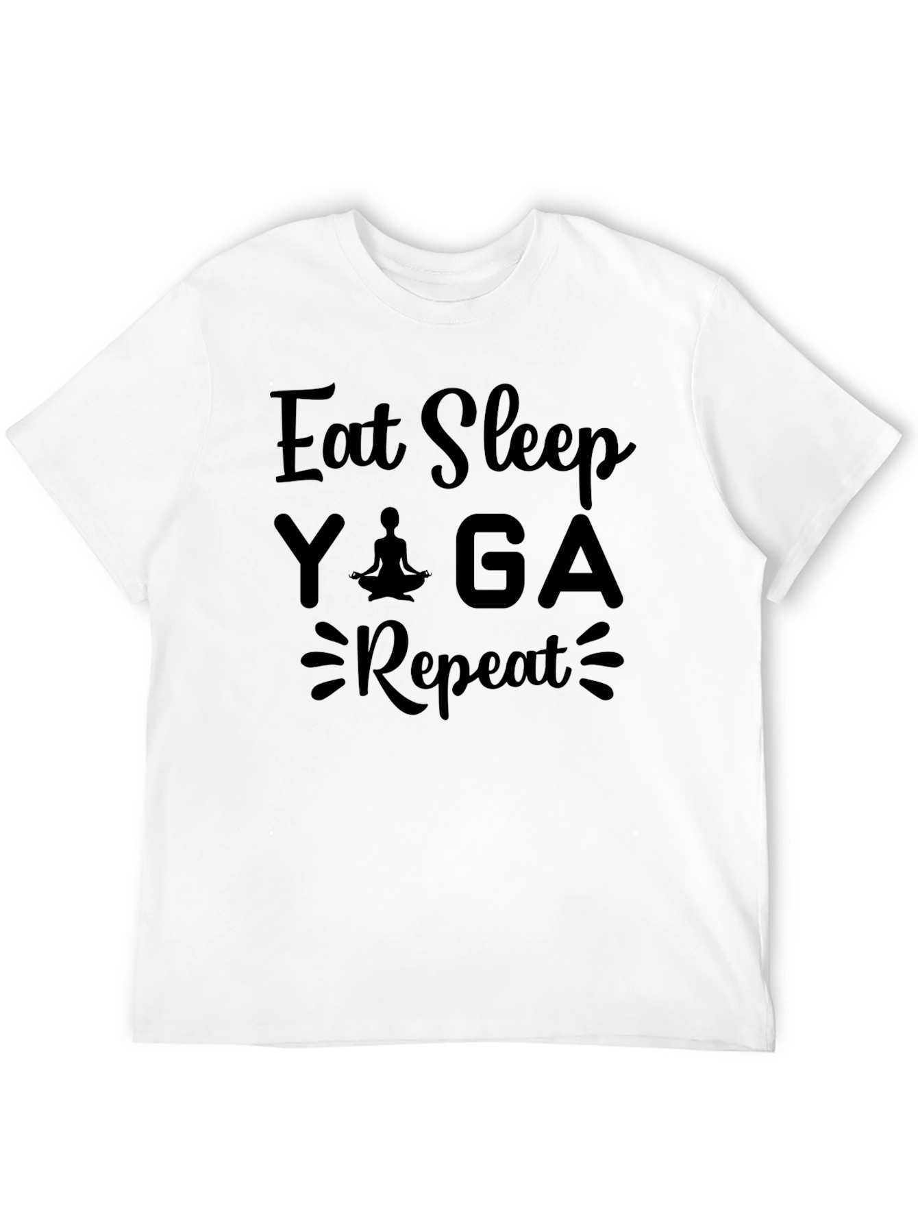 Eat Sleep Yoga Repeat Black T-Shirt