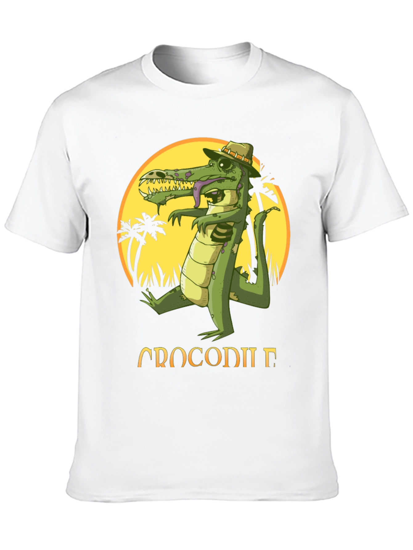 Cool Crocodile Cartoon Graphic T-Shirt
