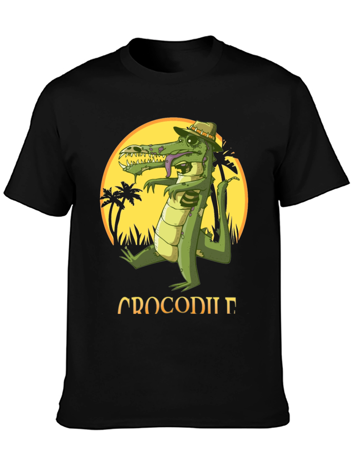 Cool Crocodile Cartoon Graphic T-Shirt