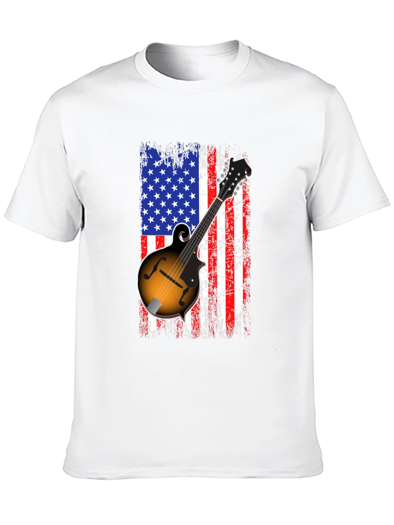 American Flag Mandolin Graphic T-Shirt