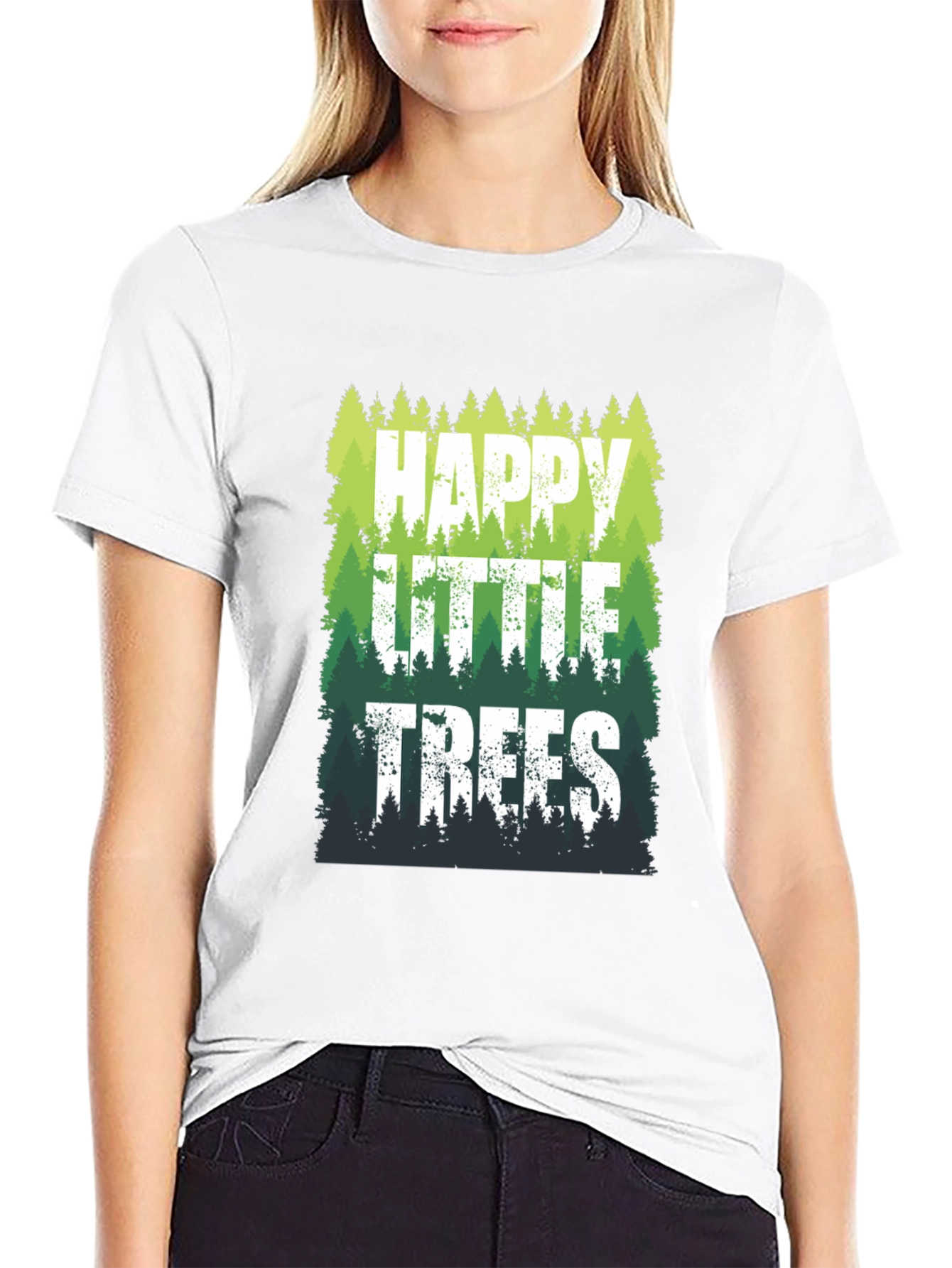 Happy Little Trees Graphic T-Shirt - Nature Lover Tee