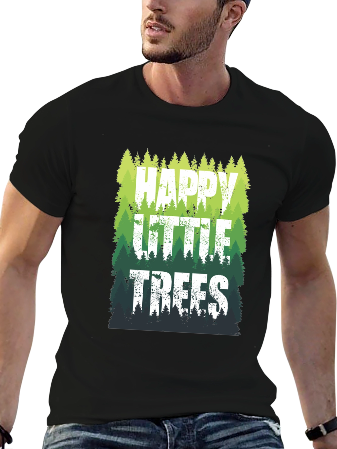 Happy Little Trees Graphic T-Shirt - Nature Lover Tee
