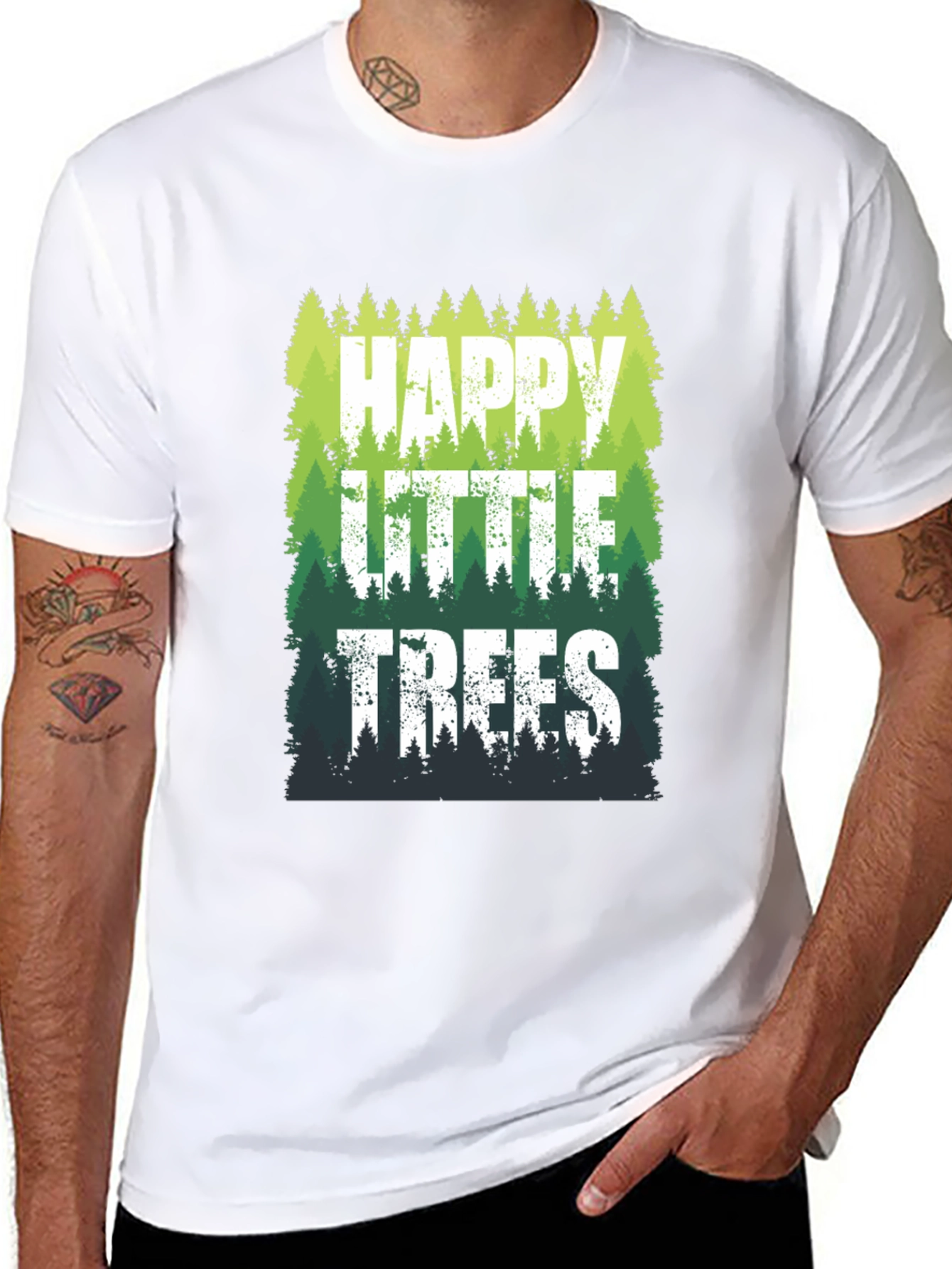 Happy Little Trees Graphic T-Shirt - Nature Lover Tee